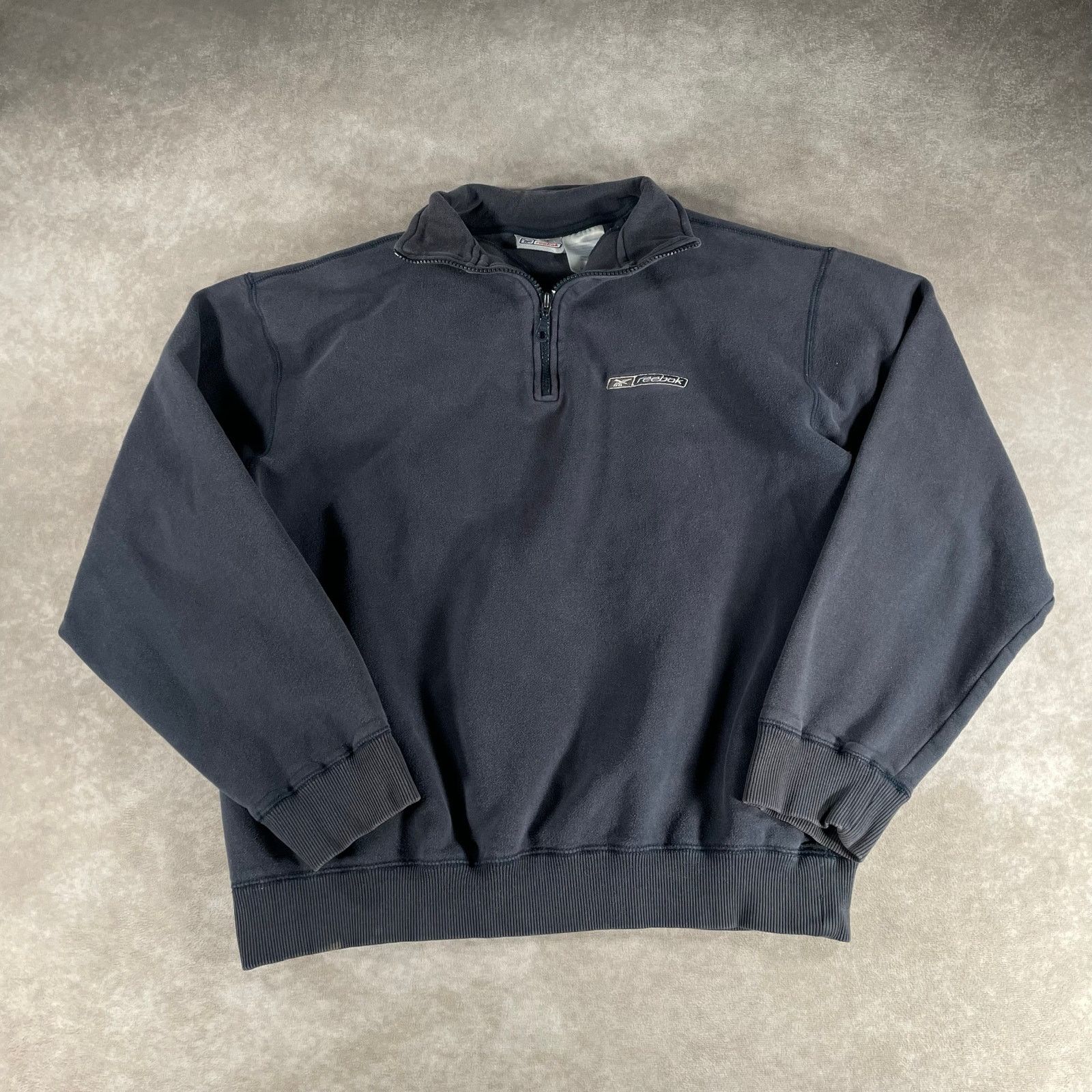 Japanese Brand × Vintage Vintage Y2K Reebok Navy Quarter Zip Sweatshirt ...