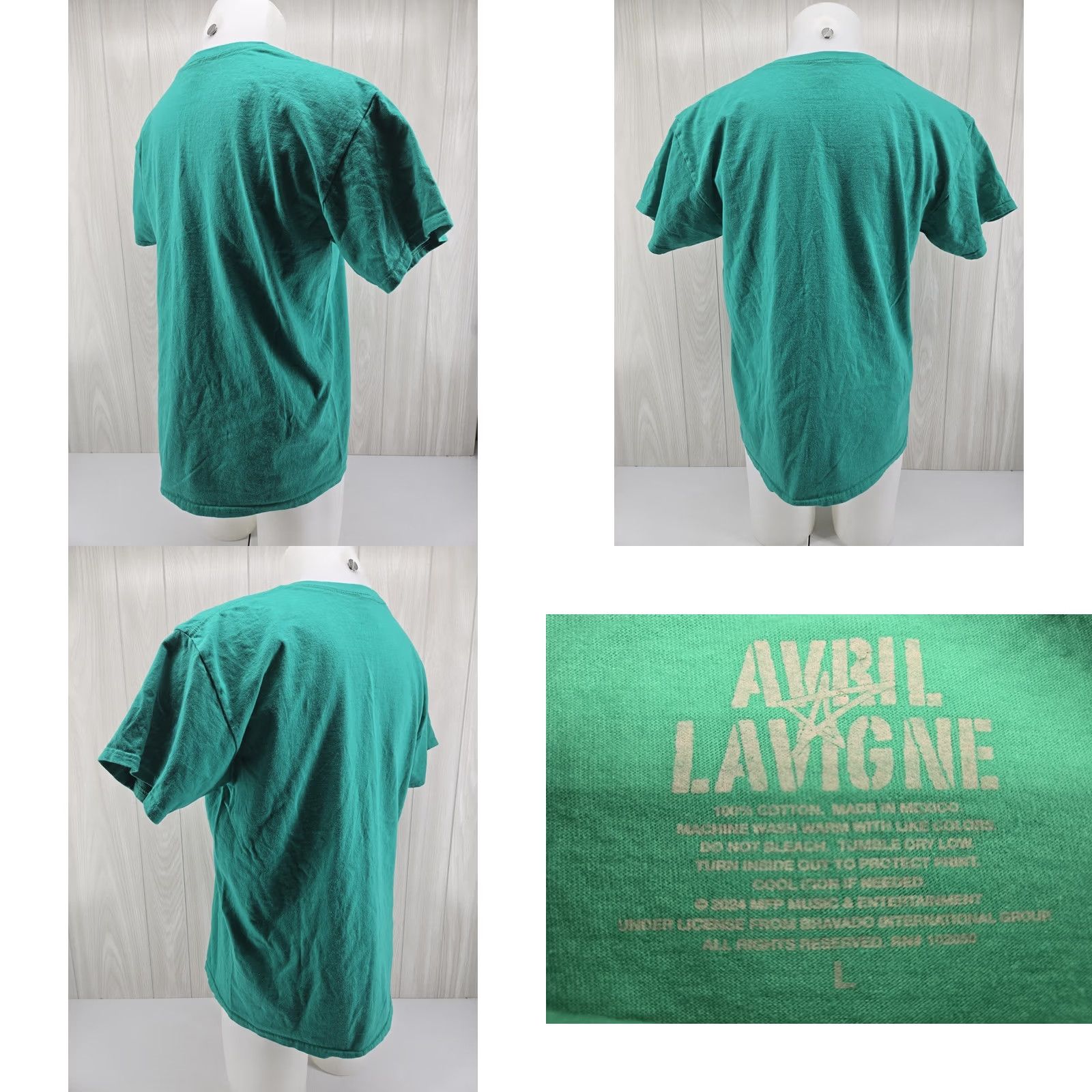Vintage Avril Lavigne T-Shirt Sk8r Boi Green Size L Unisex Crew Neck Short Sleeve Band Tour Concert 2000s Size US L / EU 52-54 / 3 - 8 Thumbnail