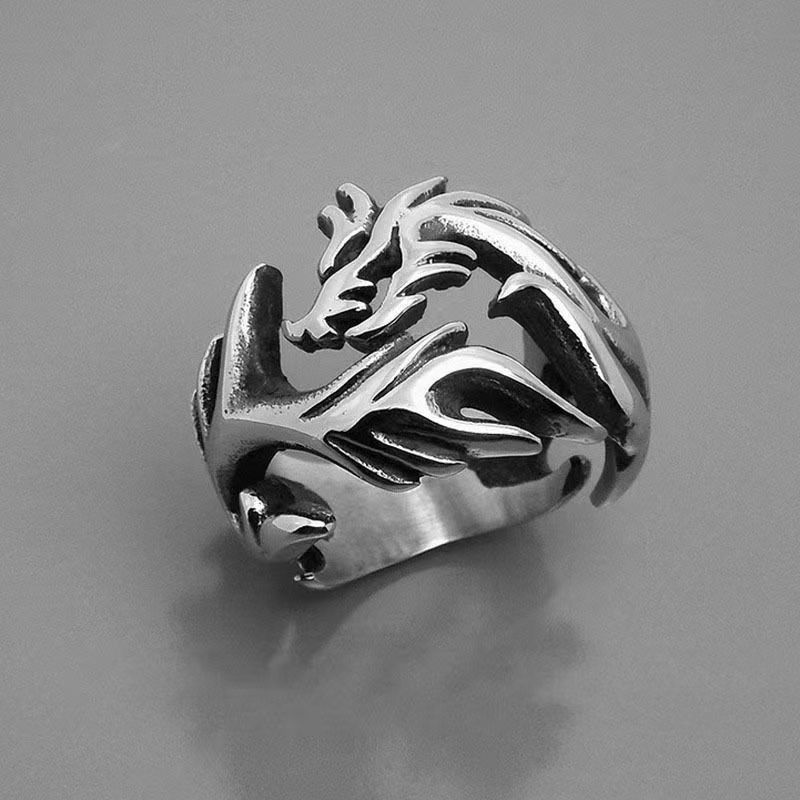 Jewelry Retro Punk Dragon Open Adjustable Ring Size ONE SIZE - 1 Thumbnail