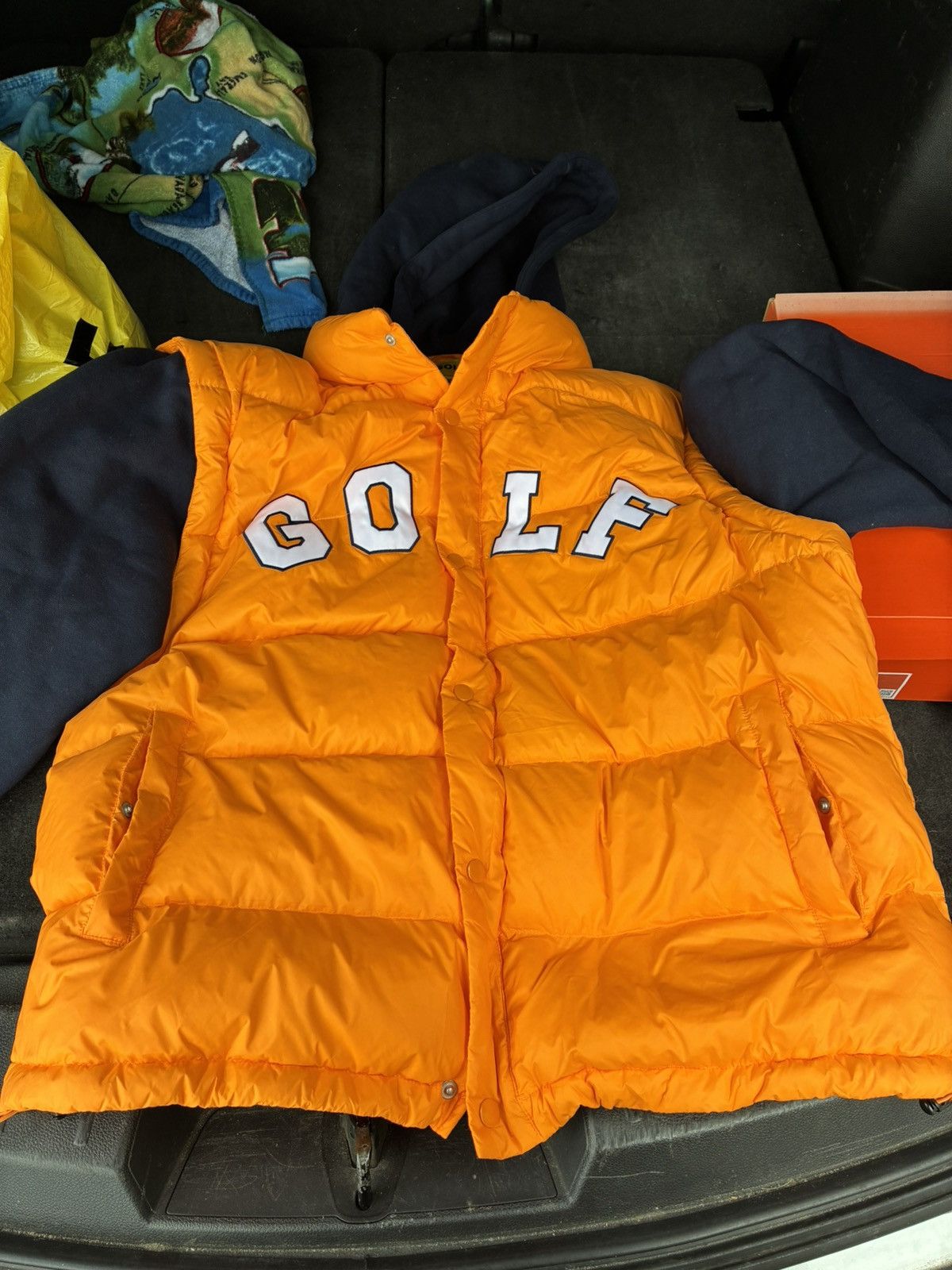 Golf Wang GOLF orange and navy blue puffer/blue crewneck BUNDLE Size US XL / EU 56 / 4 - 1 Thumbnail