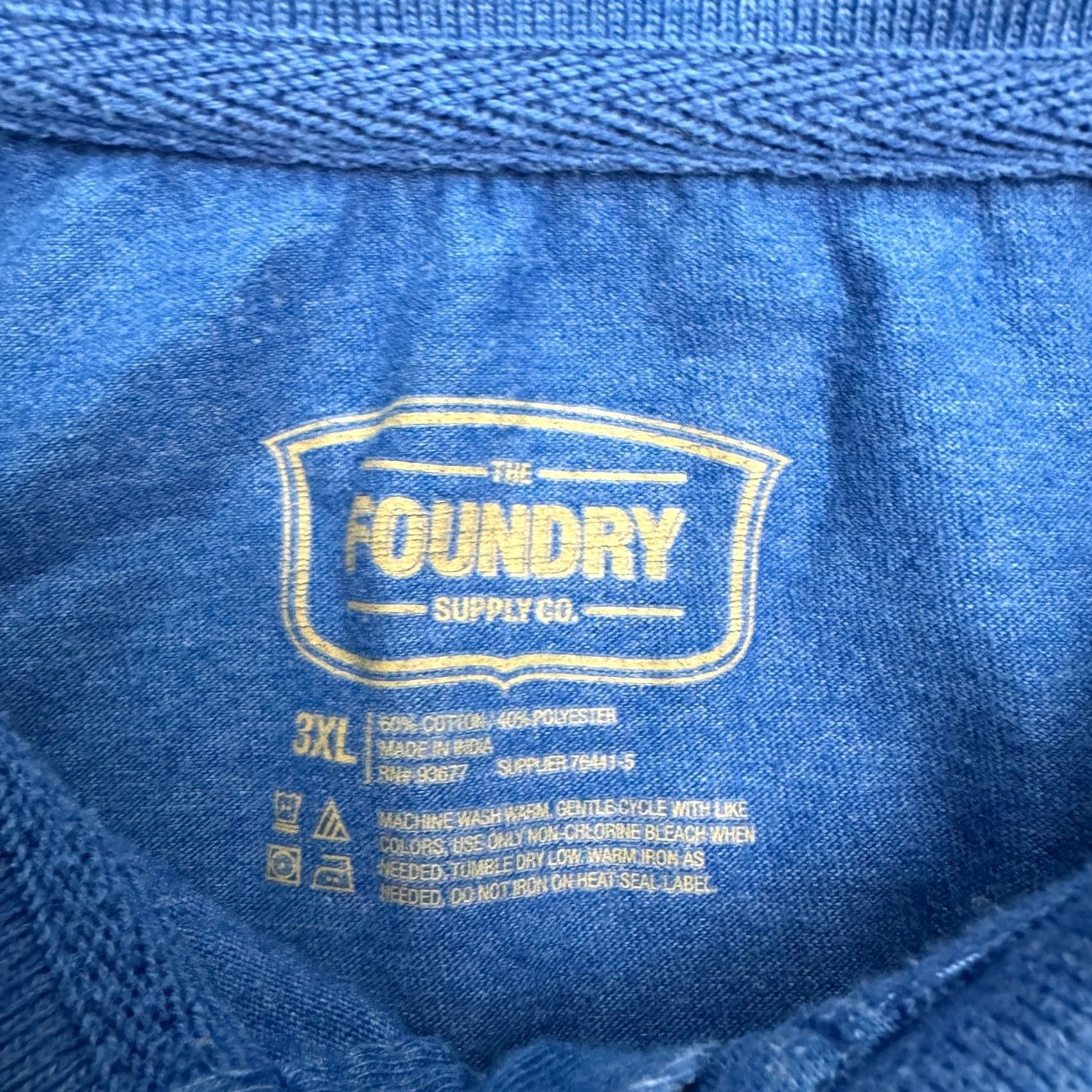 Vintage The Foundry Polo Shirt Mens 3XL Royal Blue Short Sleeve Pocket Preppy Size US XXL / EU 58 / 5 - 7 Thumbnail
