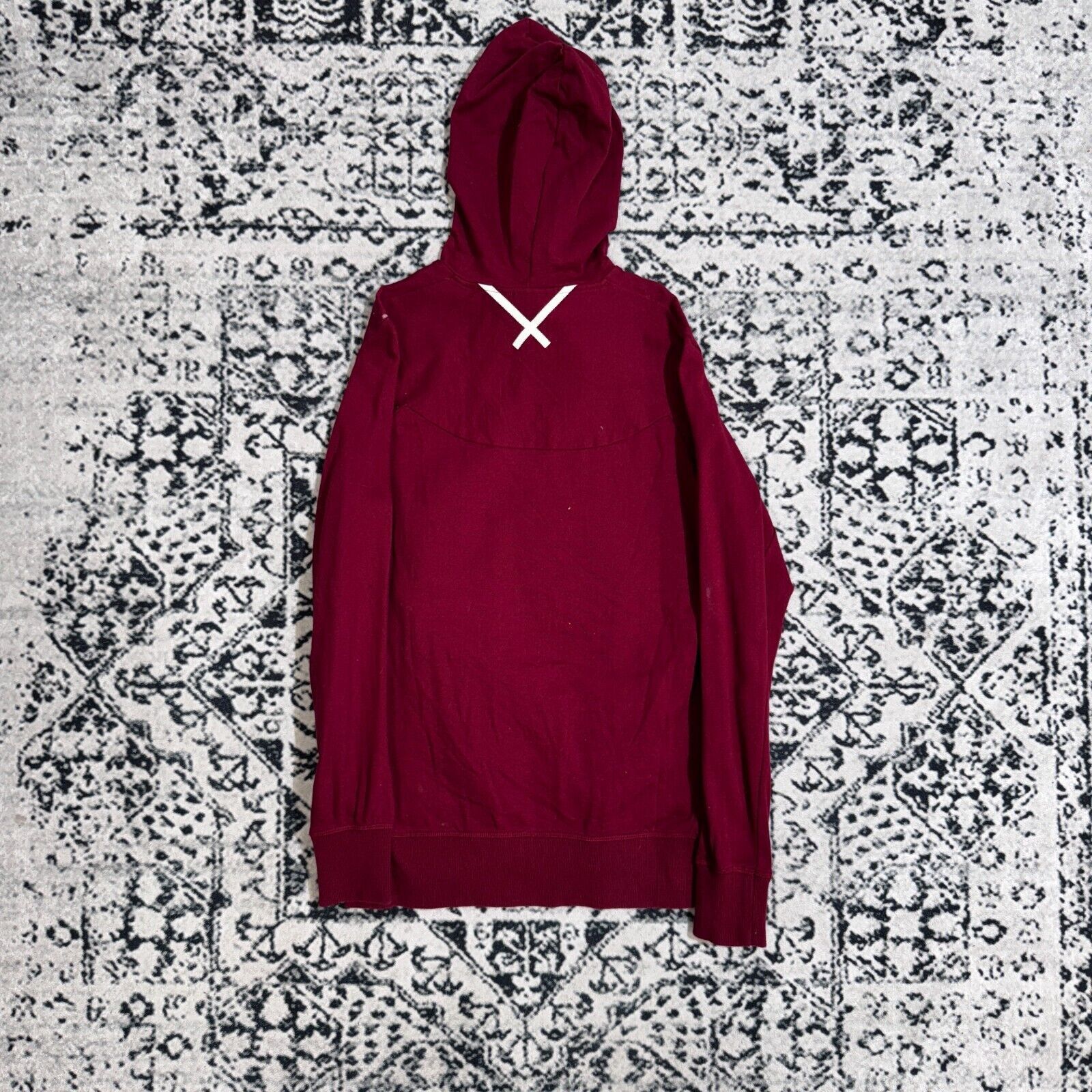 Adidas × Vintage Vintage Adidas Unisex Burgundy Cotton Hoodie Size S 90s Y2K Size US S / EU 44-46 / 1 - 7 Thumbnail