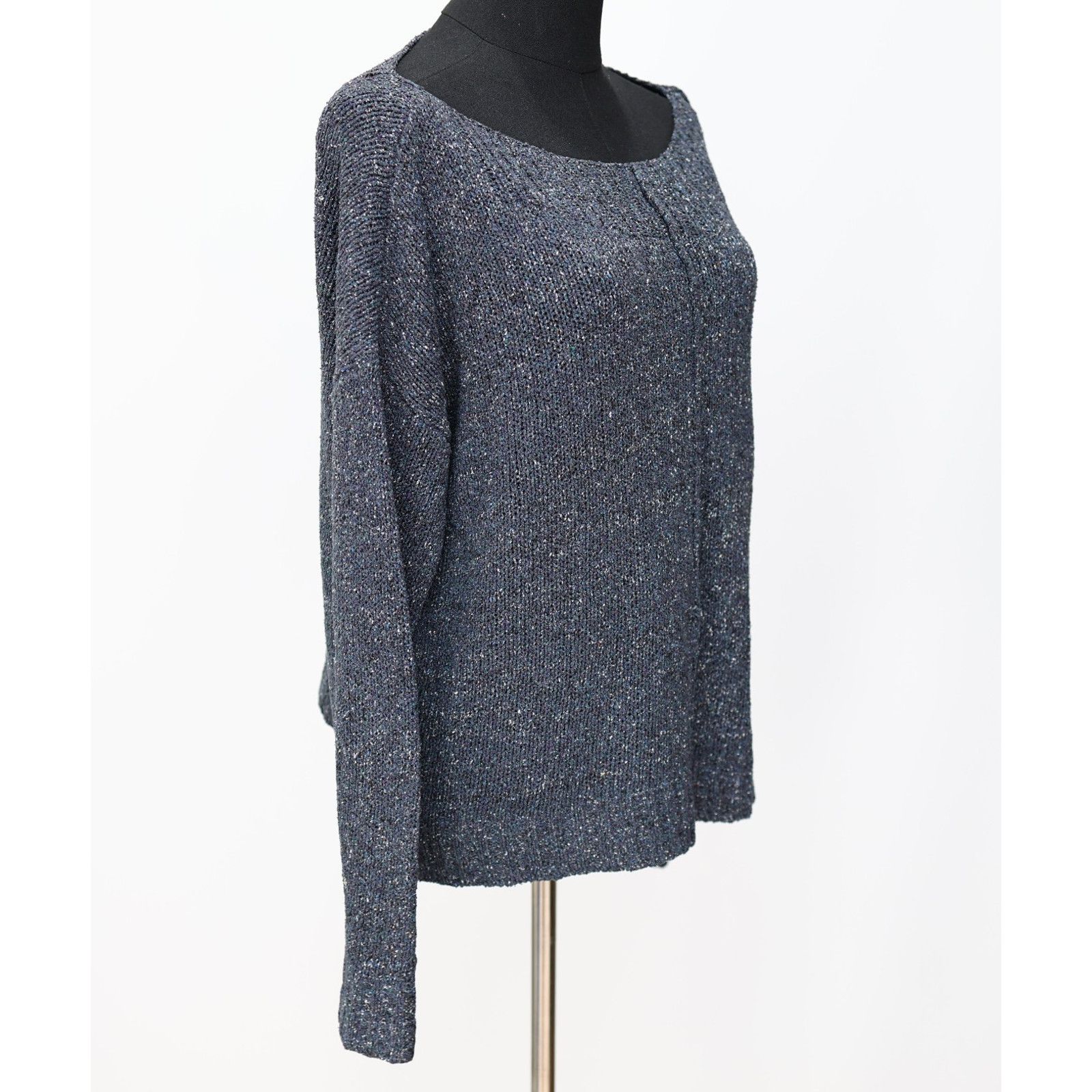 Eileen Fisher EILEEN FISHER Blue Boucle Knit Minimalist Sweater Size S Size S / US 4 / IT 40 - 3 Thumbnail
