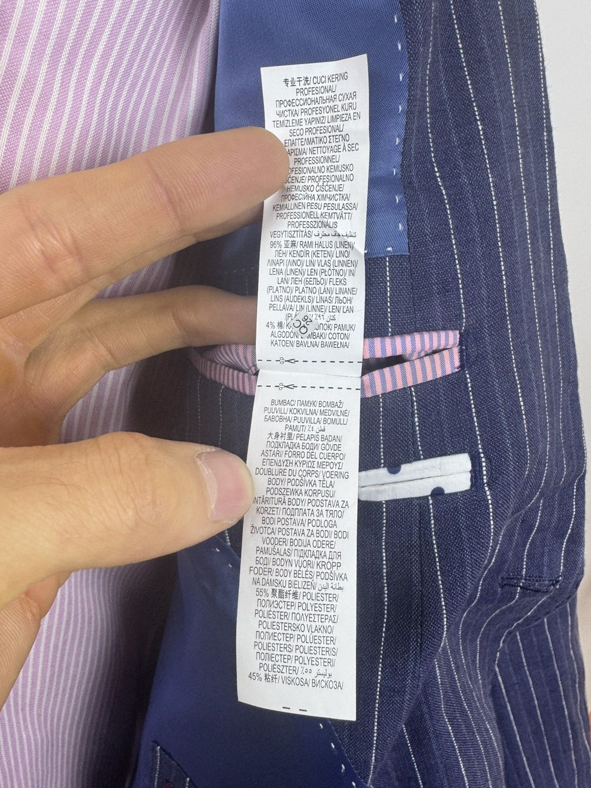 Marks & Spencer Mark&Spencer NOVA Luxury Fides Italian Fabric Linen Blazer Size 44R - 13 Thumbnail