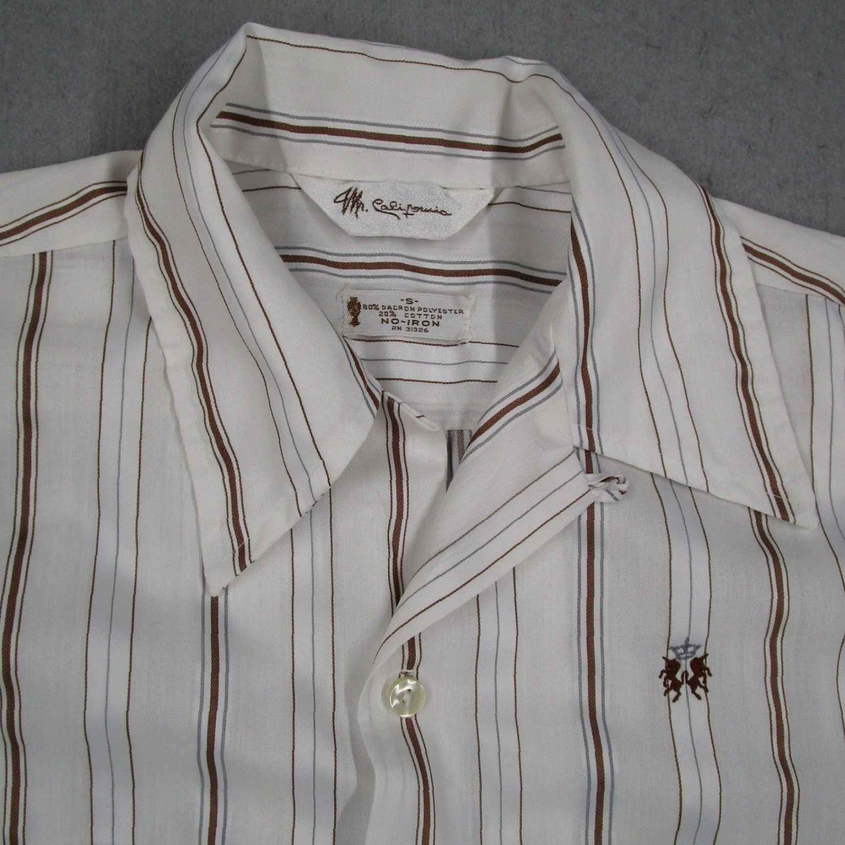 Vintage VINTAGE Mr. California Shirt Short Sleeve Button-Front White Small 70s Striped Casual Mens Size US S / EU 44-46 / 1 - 2 Thumbnail