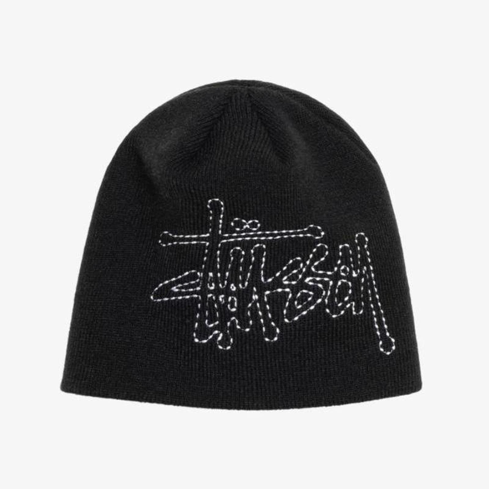image of Stussy Basic Stitch Logo Skullcap in Black, Women's