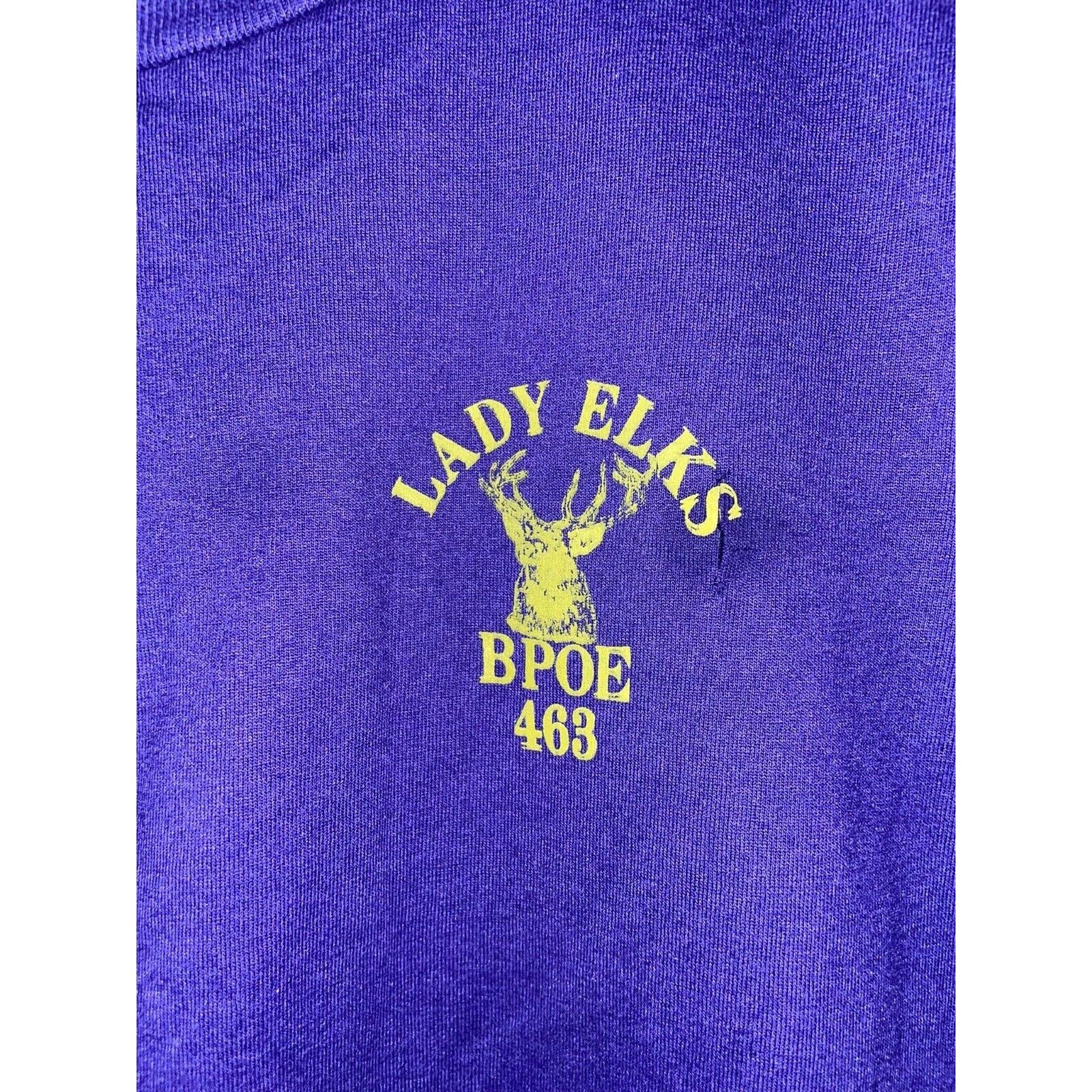 Jerzees Vintage Lady Elks Shirt BPOE 463 Deer Tee HOLE XL 90s VTG Size US XL / EU 56 / 4 - 3 Thumbnail