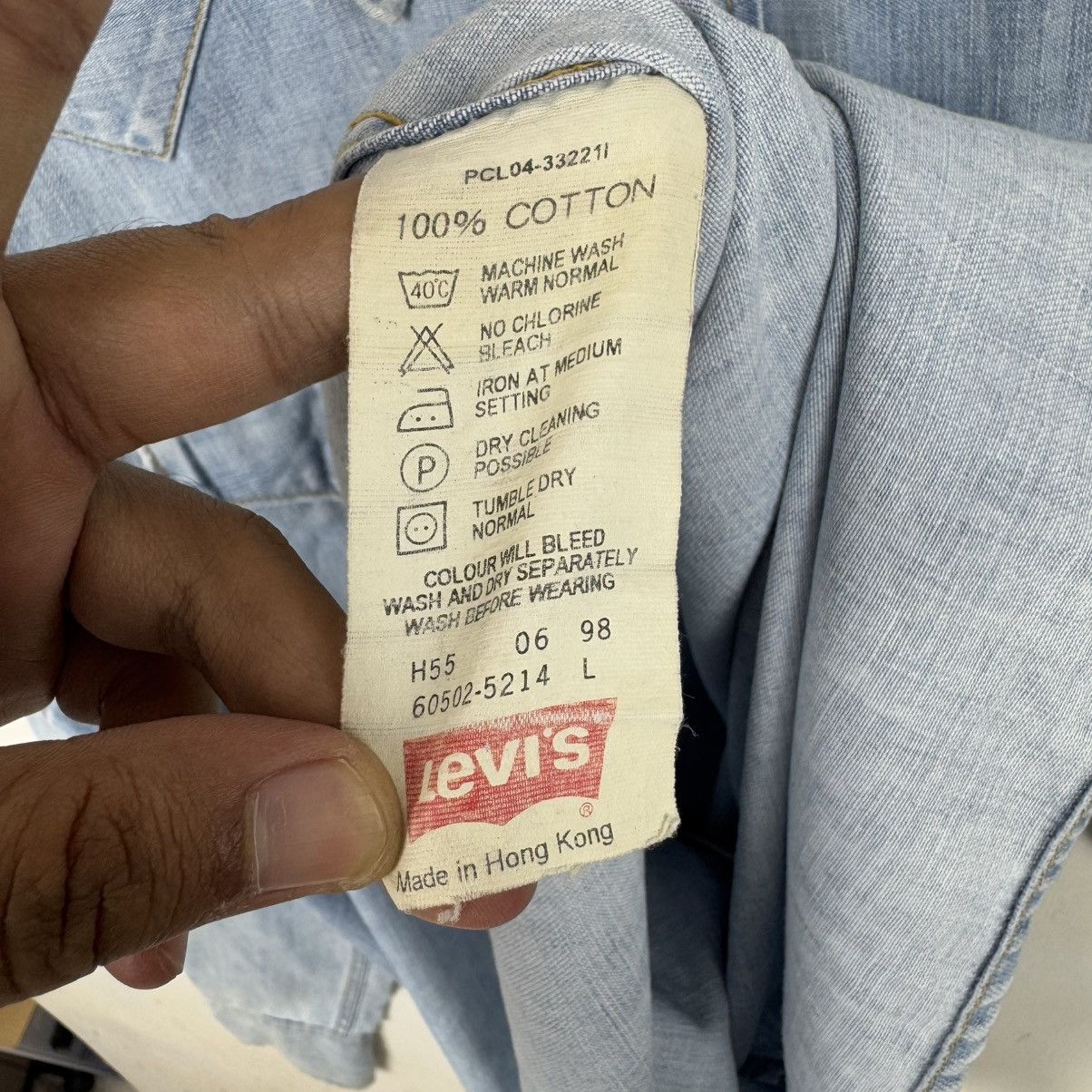 Levi's × Vintage Vintage 90s Levis Stone Washed Western Denim Shirt Size US L / EU 52-54 / 3 - 6 Thumbnail