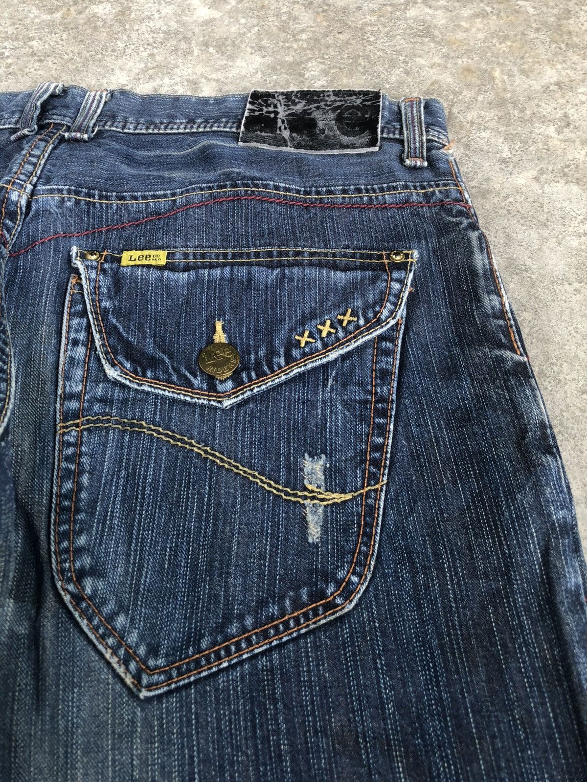 If Six Was Nine Japanese Lee Flared Jeans Distressed Denim Size US 34 / EU 50 - 15 Thumbnail