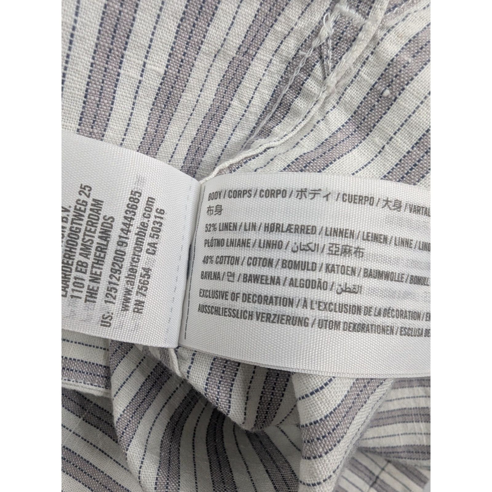 Abercrombie & Fitch Abercrombie Fitch Shirt Mens 2XL Linen Blend Striped Button-Up Summer Camp Outdoor Preppy Size US XXL / EU 58 / 5 - 7 Thumbnail