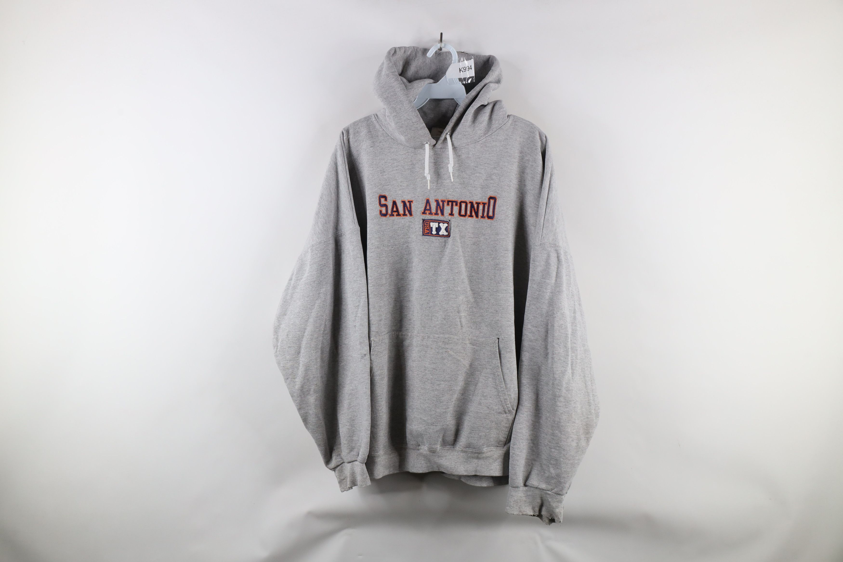 Vintage Vintage 90s Streetwear Spell Out San Antonio Texas Hoodie Size US XXL / EU 58 / 5 - 1 Thumbnail