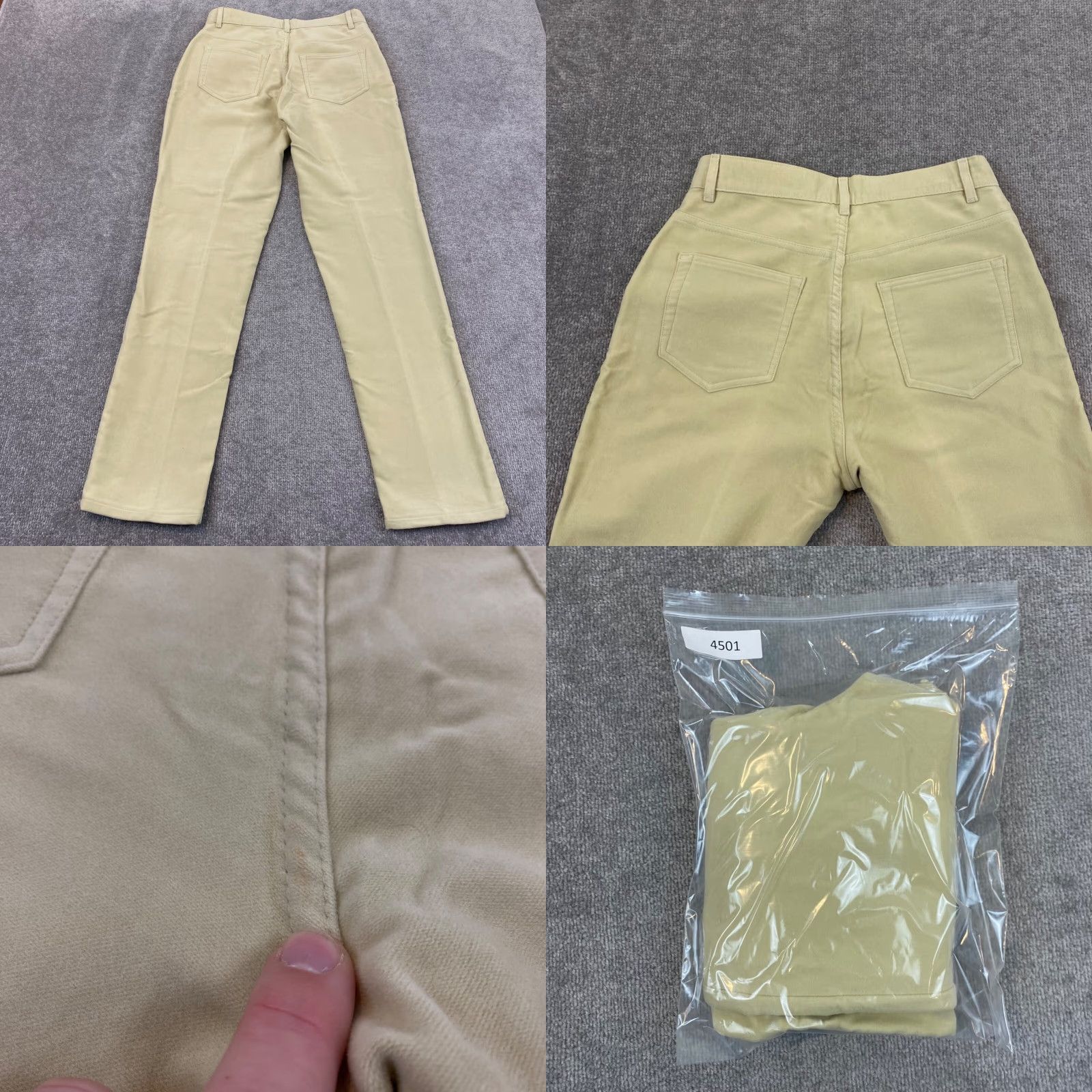 Vintage J. Peterman Pants Womens 28W 31.5L Light Yellow Pleated Chino Fuzzy, Regular, Button Zip, Cotton, Tapered, 10, Jacket? Size 32" / US 10 / IT 46 - 8 Thumbnail