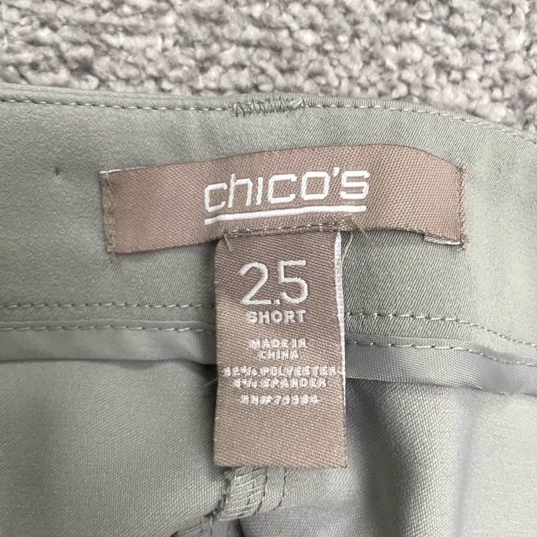 Vintage Chico's Trouser Dress Pants Womens 2.5 Short US12 Large Gray Straight 37x29.5 Size 36" / US 14 / IT 50 - 5 Thumbnail