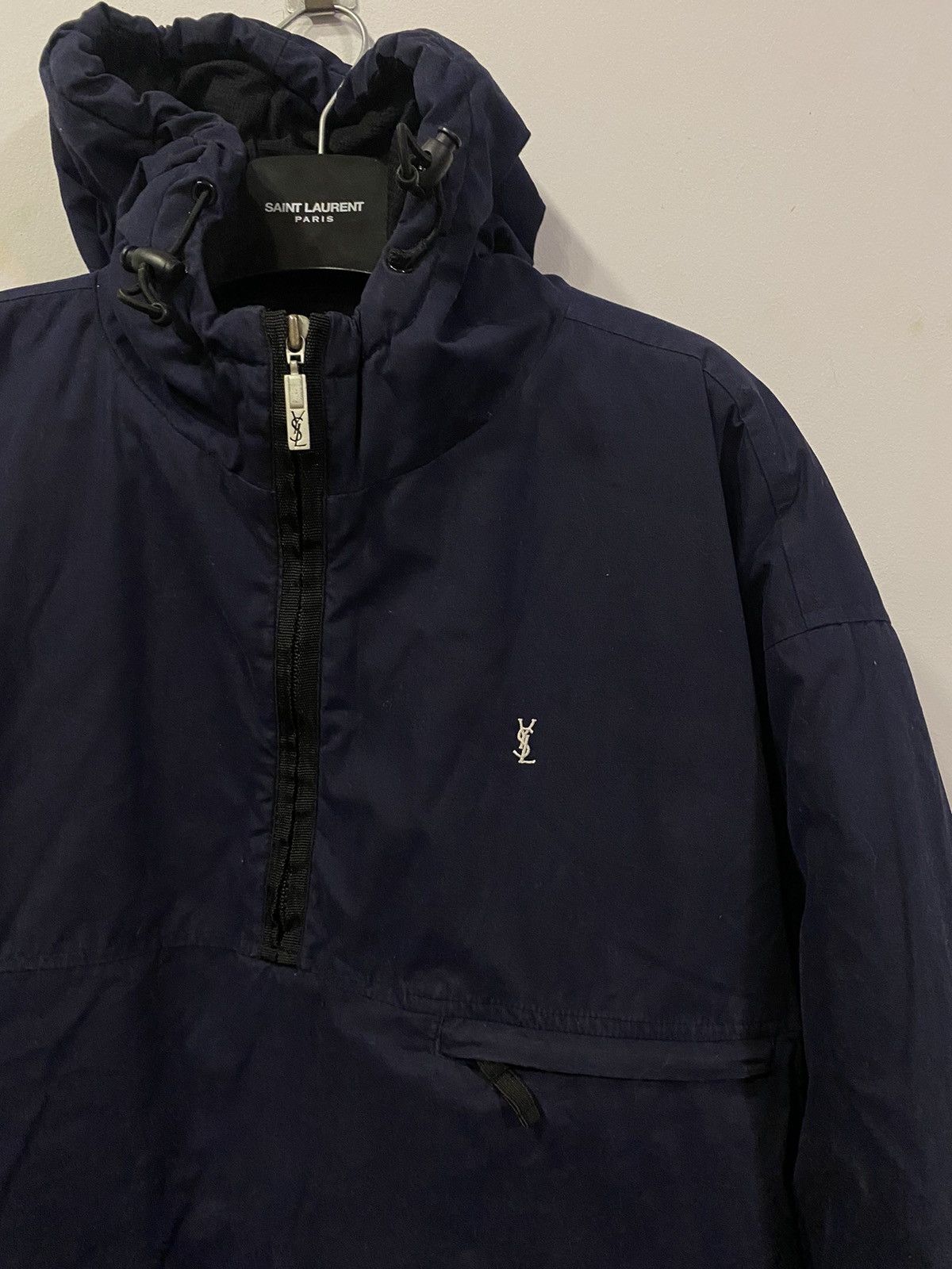 Warm YSL Anorak Winter Navy Jacket