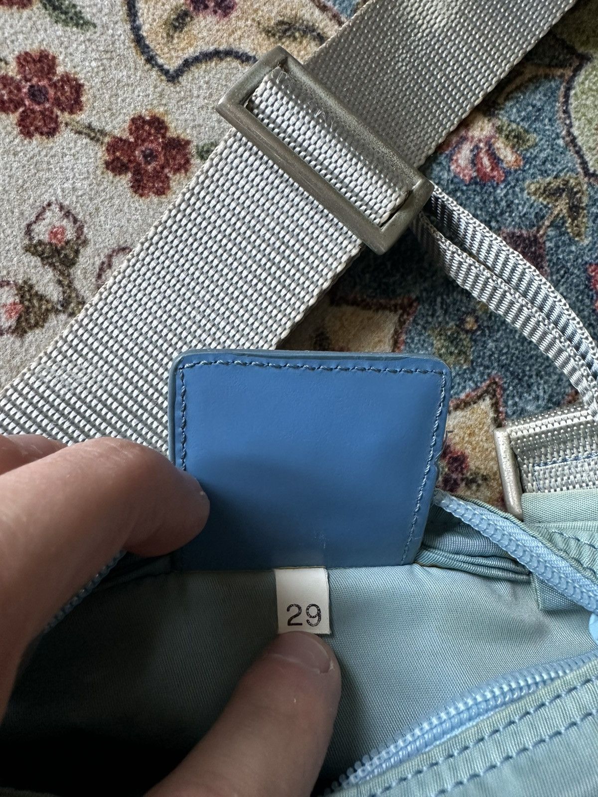 Prada × Vintage Vintage 2000s Prada Nylon Blue Messenger Crossbody Bag Size ONE SIZE - 9 Thumbnail