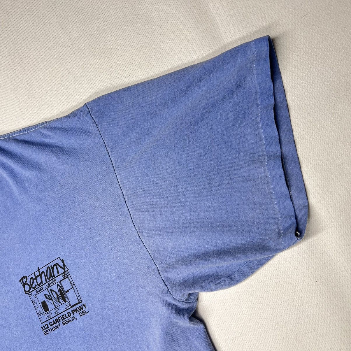 Vintage VTG Surf Shop Tee Shirt Blue Oneita Faded Single Stitch Size US XL / EU 56 / 4 - 4 Thumbnail