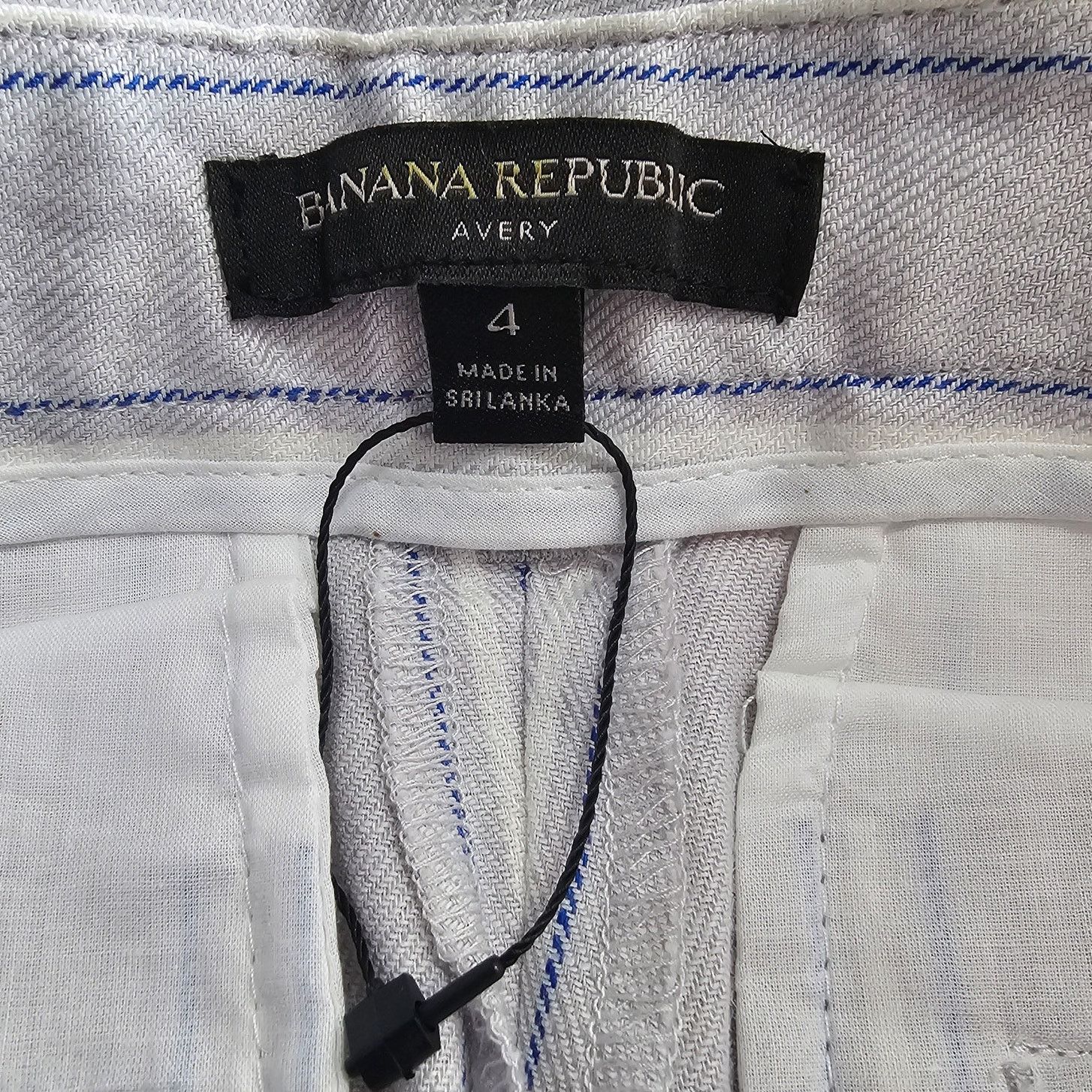 Banana Republic BANANA REPUBLIC AVERY Linen Cotton Striped Ankle Pants 4 Size 27" / US 4 / IT 40 - 7 Thumbnail