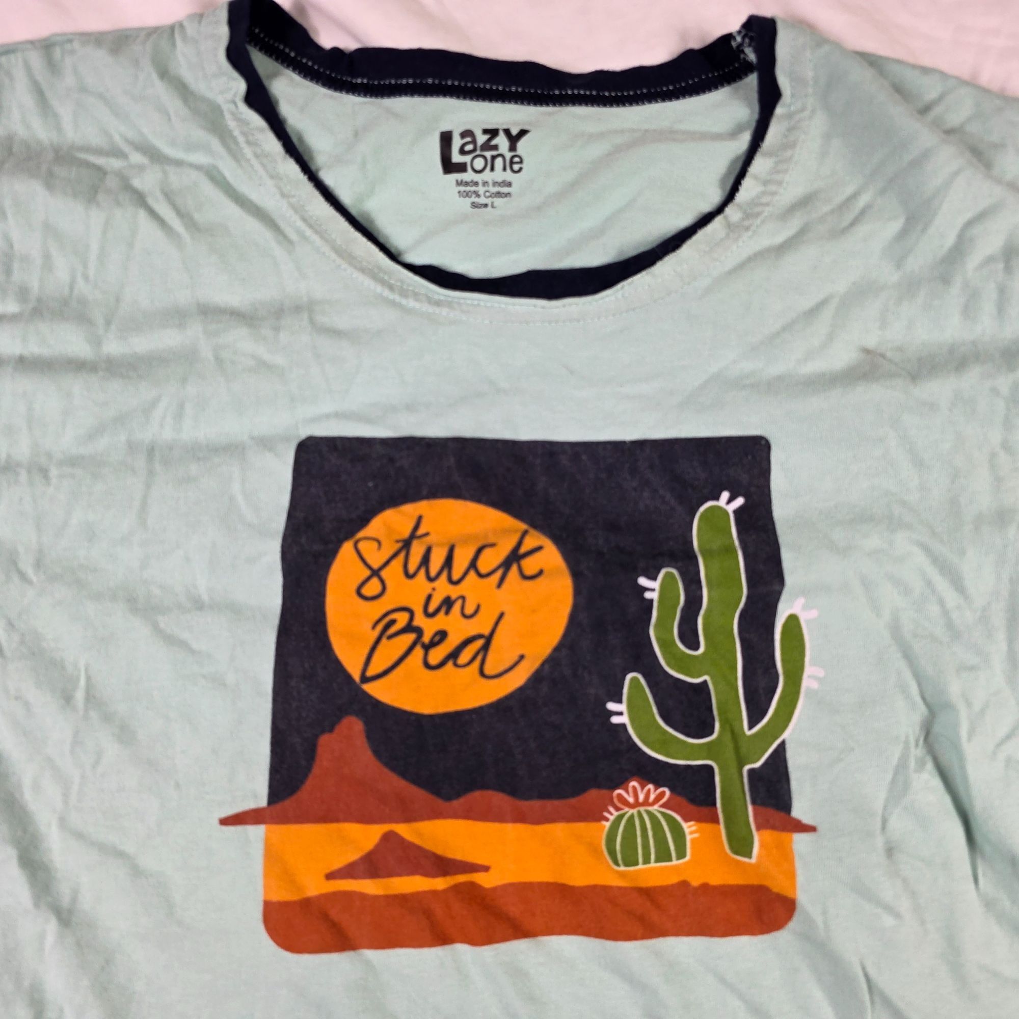 Other Lazy One Stuck In Bed Graphic Adults Size Large Mint Green S Size L / US 10 / IT 46 - 3 Thumbnail