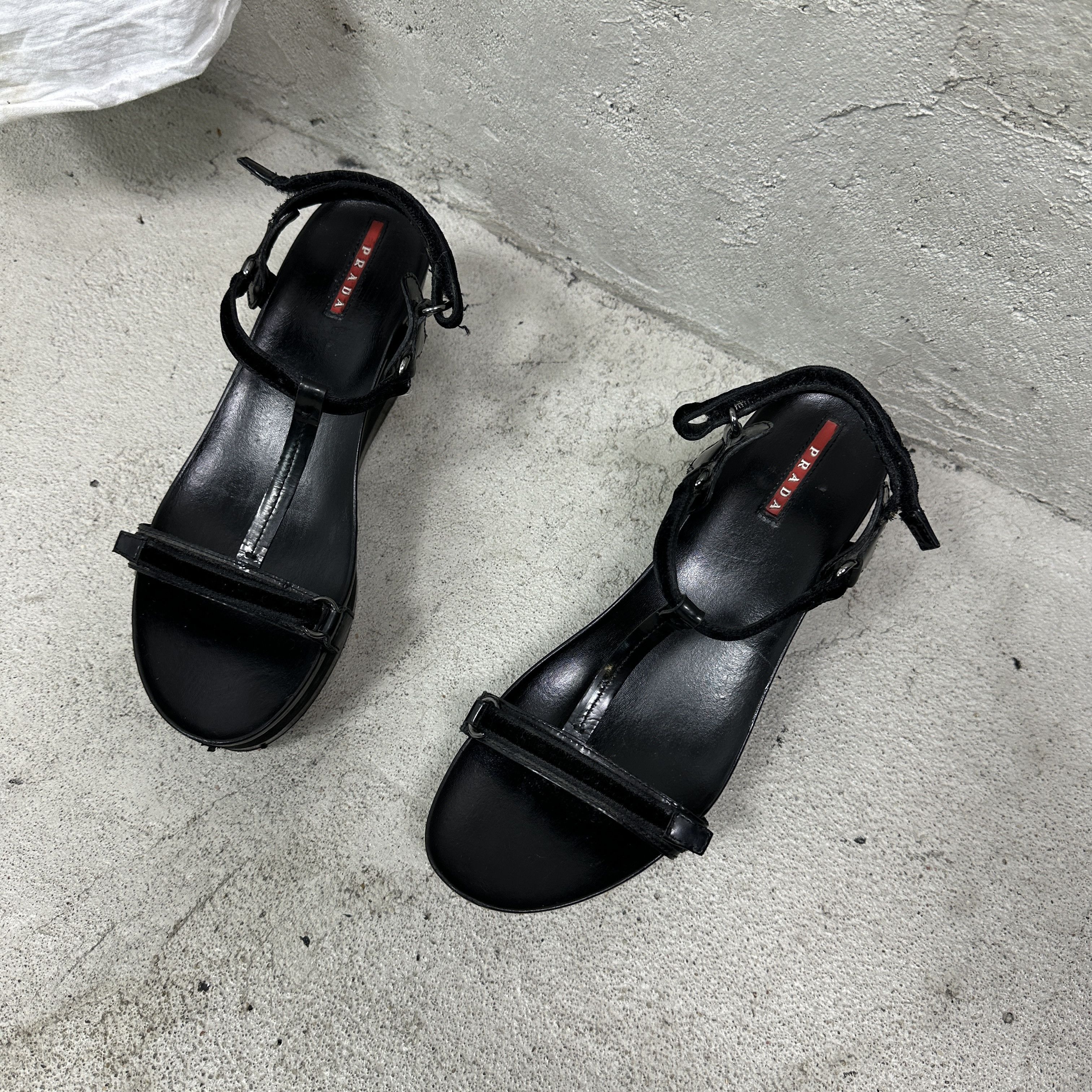 Prada Vintage Avant Garde Old Money Leather Prada Platforms Y2K Size US 9 / IT 39 - 3 Thumbnail