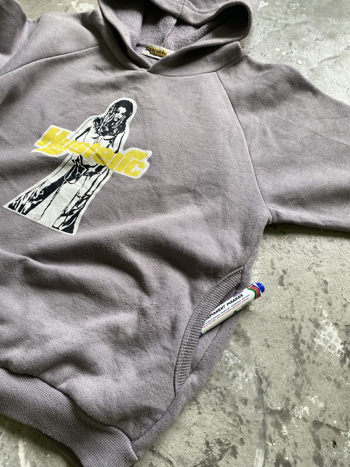 Vintage Hysteric Glamour Pocket Sexy Girl Pullover Hoodie
