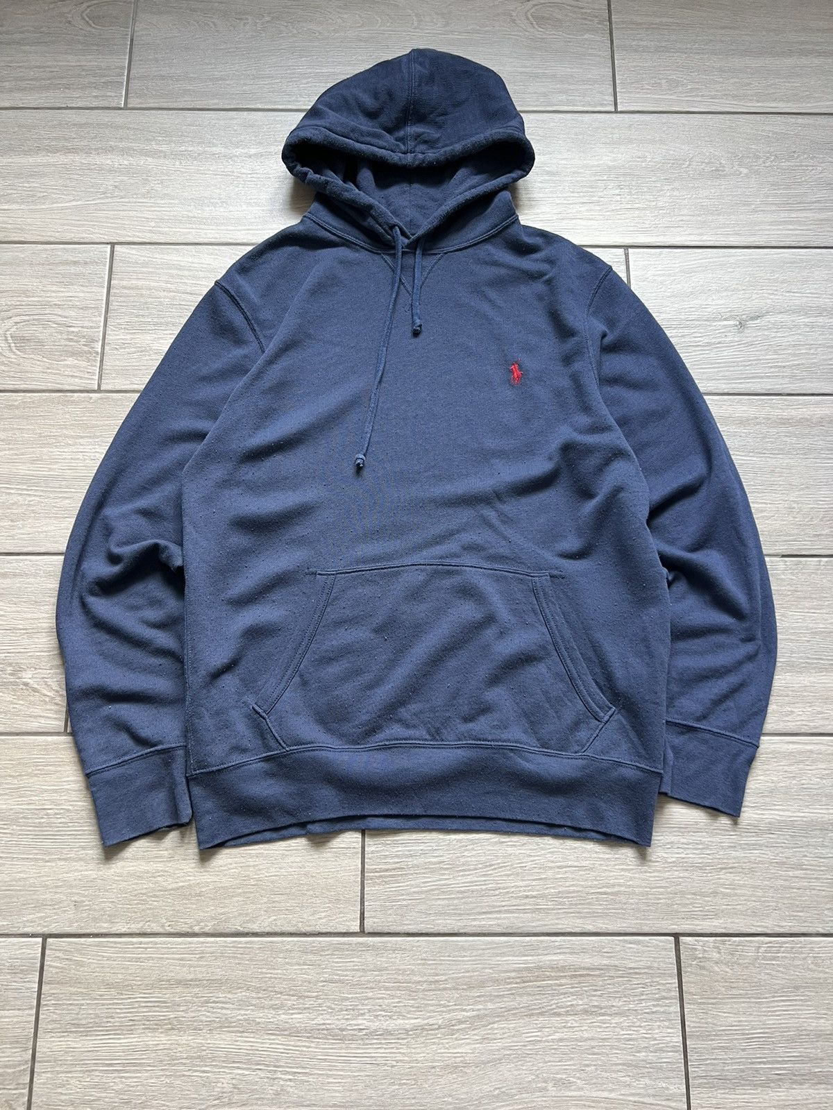 Vintage Polo Ralph Lauren Fleece Hoodie Blue Hooded M Size Size US M / EU 48-50 / 2 - 2 Thumbnail