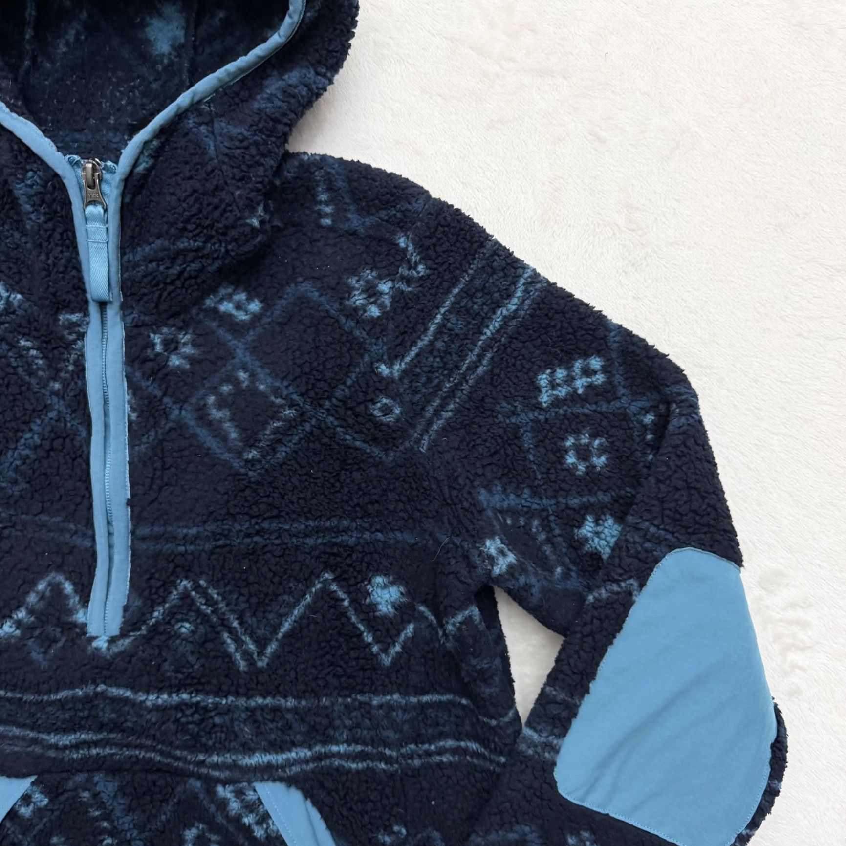 The North Face The North Face Sweater Womens XS Blue Fleece Hooded Half Zip Pullover Crew Neck Zipper Logo Pockets 1/2 Zip Hoodie Size XS / US 0-2 / IT 36-38 - 3 Thumbnail