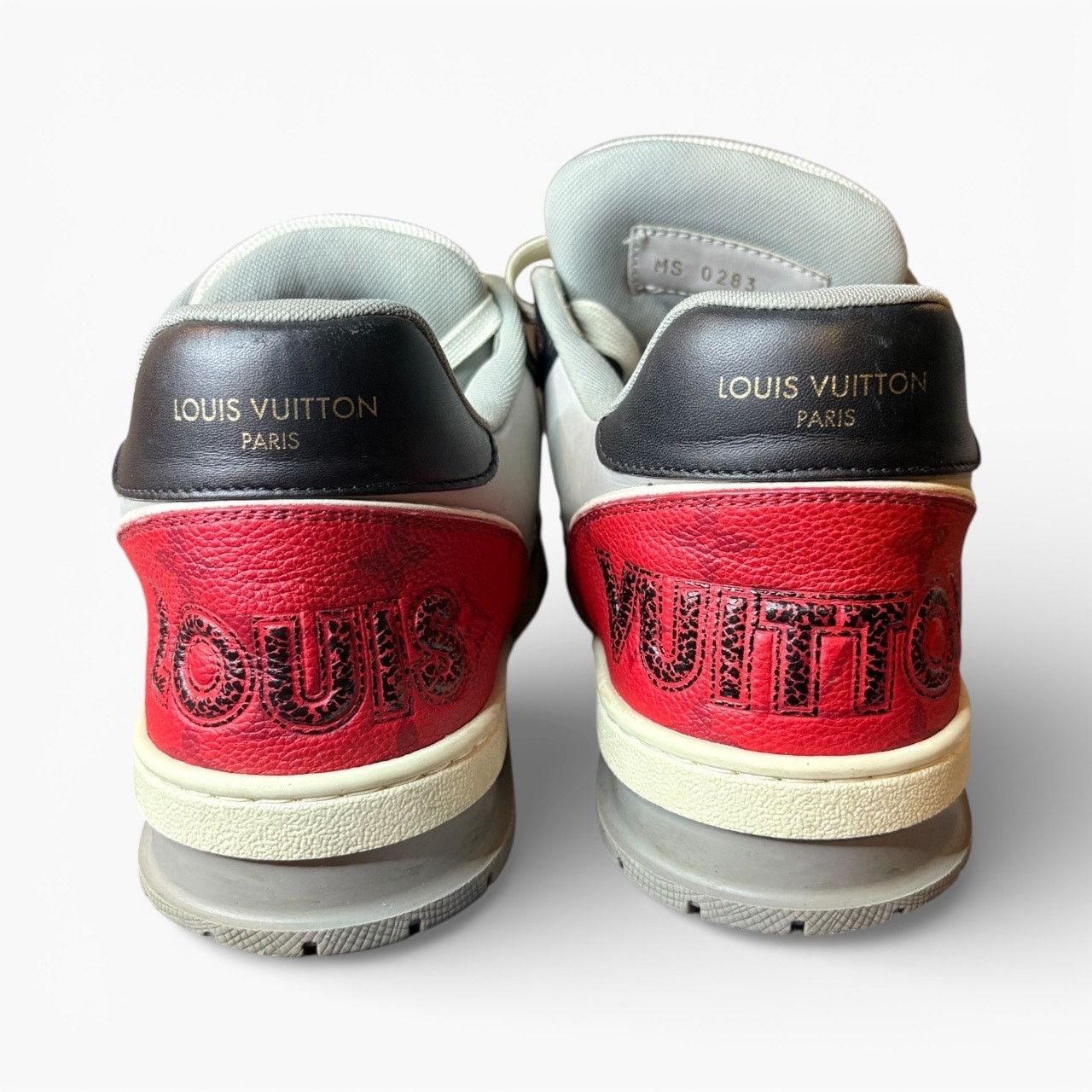 Louis Vuitton Louis Vuitton Trainer Strap Black Grey Red 1AC4ZU | Size 7LV Size US 8 / EU 41 - 7 Thumbnail