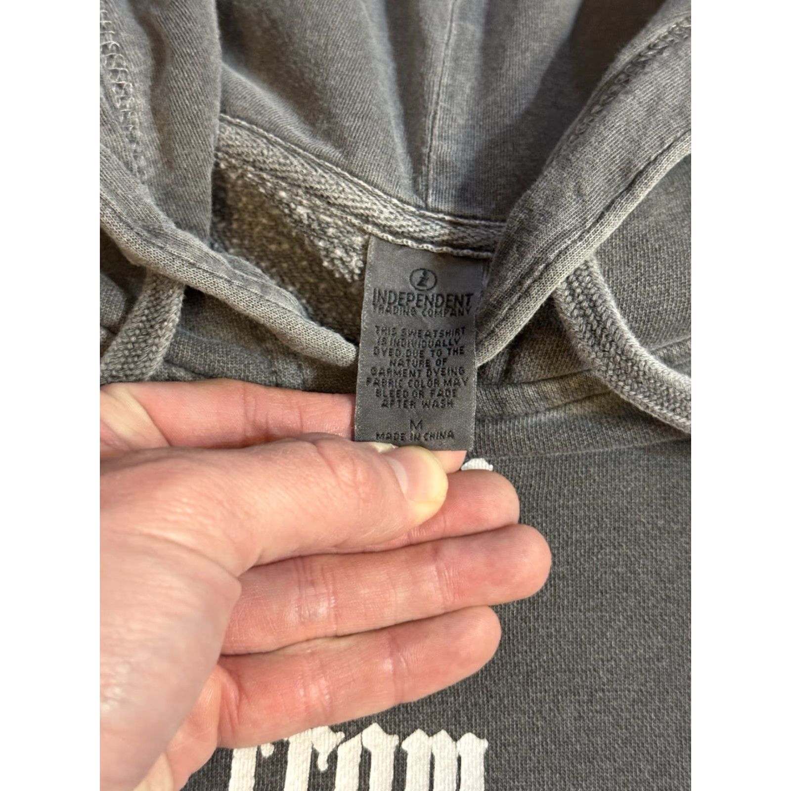 Vintage Independent Trading Company Hoodie Mens Regular Hooded Graphic Print Pockets Drawstring Gray Cotton Polyester City Sports Food Vintage No Size US M / EU 48-50 / 2 - 7 Thumbnail