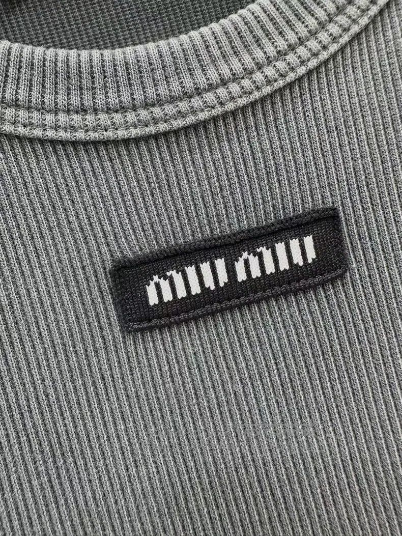 Miu Miu Miu Miu Size S 25 spring and summer logo rib short slim ves Size S / US 4 / IT 40 - 4 Thumbnail