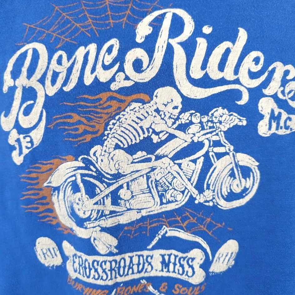 Lucky Brand Lucky Brand Bone Riders MC T Shirt Mens XL Blue Short Sleeve Crew Neck Cotton Size US XL / EU 56 / 4 - 3 Thumbnail
