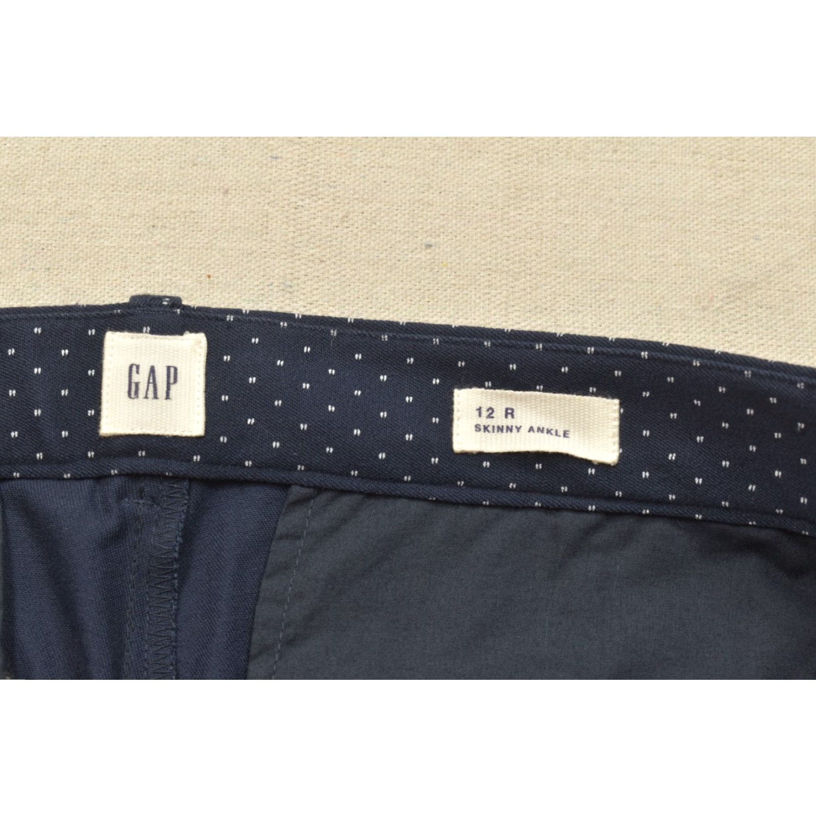 Gap Gap Pants Skinny Ankle Women's 12 Navy Blue Polka Dot Stretch Cotton Shirt? Size 34" / US 12 / IT 48 - 6 Thumbnail