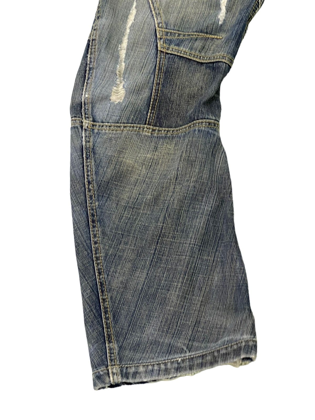 Japanese Brand Curv Leg Jeans Tough Jeans Faded Distress Regular 6🟦4 Size US 32 / EU 48 - 5 Thumbnail