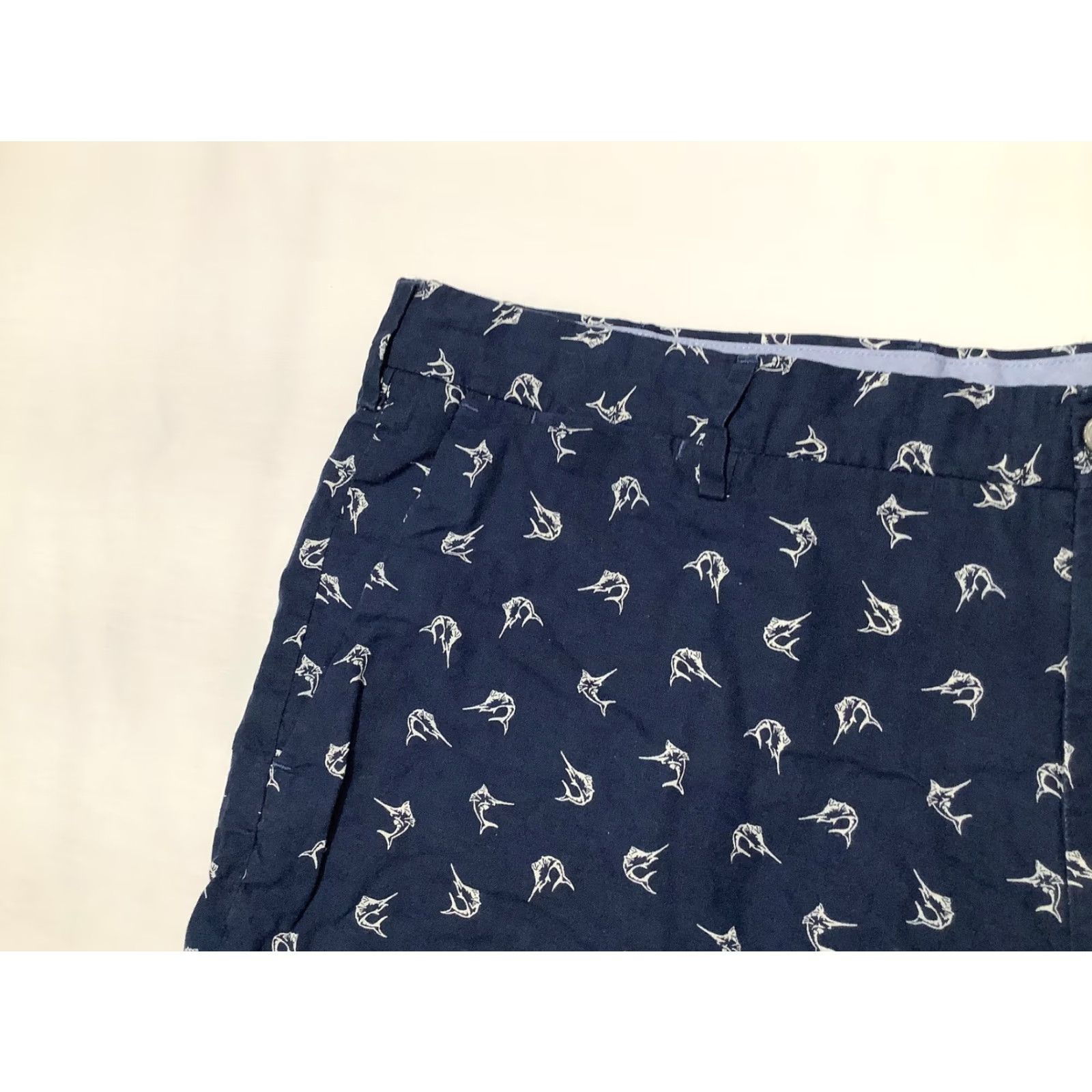 Polo Ralph Lauren Polo Ralph Lauren Shorts Mens 40 Navy Marlin Print Linen Chino 9in Flat Front Size US L / EU 52-54 / 3 - 3 Thumbnail