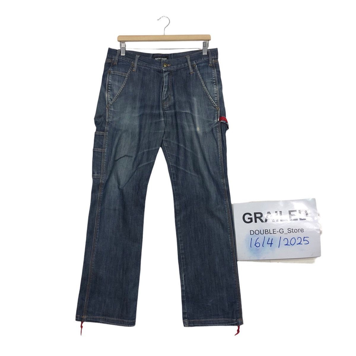 Japanese Brand 📌Rich Blue Vintage Denim Biker Pants Resque Squad Size 34" / US 12 / IT 48 - 1 Thumbnail