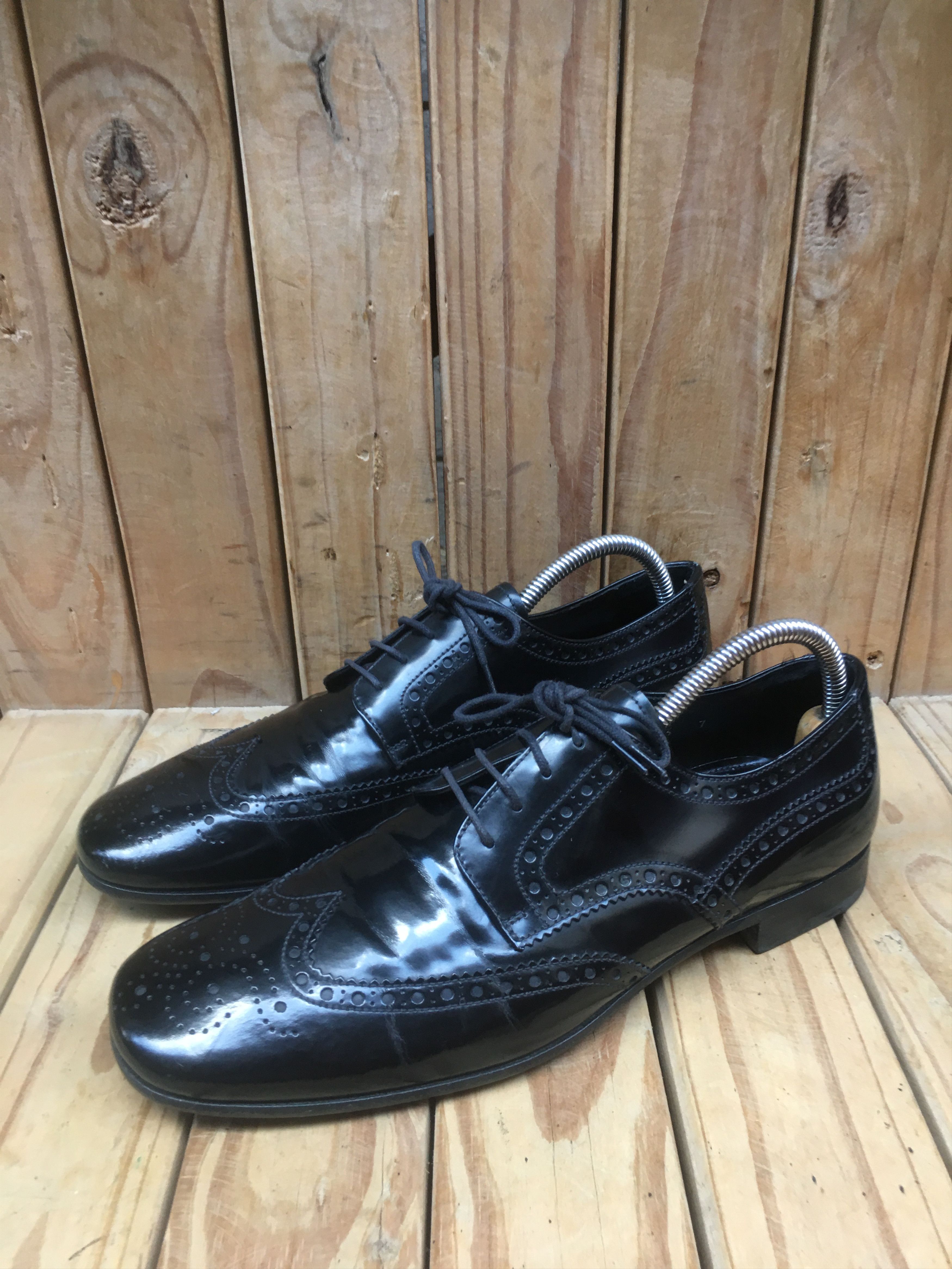 Prada Leather wingtip Leather Dress Shoes Size UK 7 USA 8