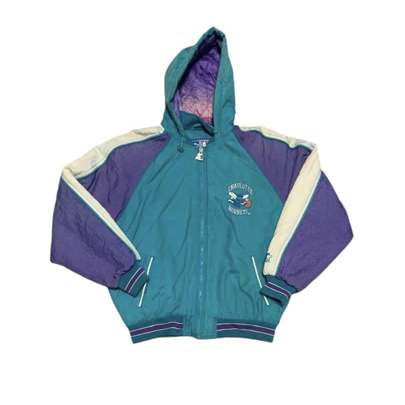 Starter Vintage Starter Nba Charlotte Hornets Jacket Hoodie Size US L / EU 52-54 / 3 - 1 Thumbnail