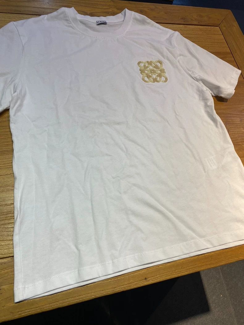 Loewe LOEWE White combed cotton loose version round neck short s Size S / US 4 / IT 40 - 1 Thumbnail