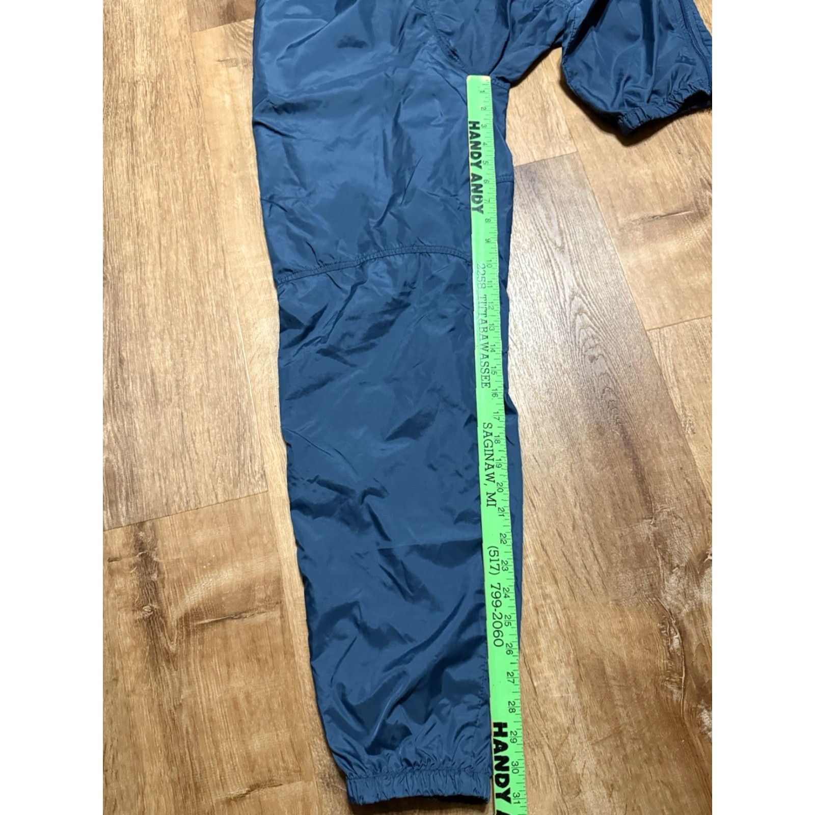 Nike VINTAGE Nike Windbreaker Pants Track Mens Large Blue White 90s Swoosh Check Size US 33 - 7 Thumbnail