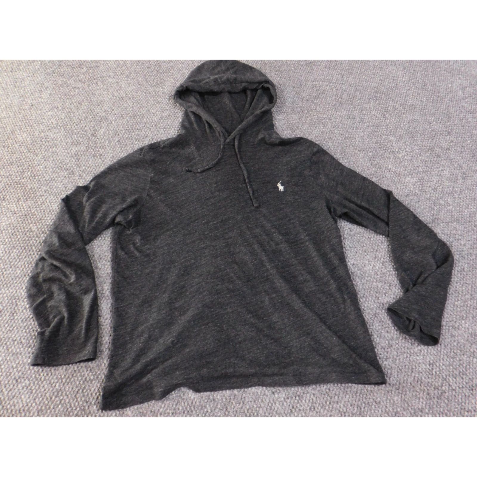 Polo Ralph Lauren Polo Ralph Lauren Hoodie Mens M Charcoal Gray Long Sleeve Crew Neck Lightweight Pullover Hooded Embroidered Logo Size US M / EU 48-50 / 2 - 3 Thumbnail