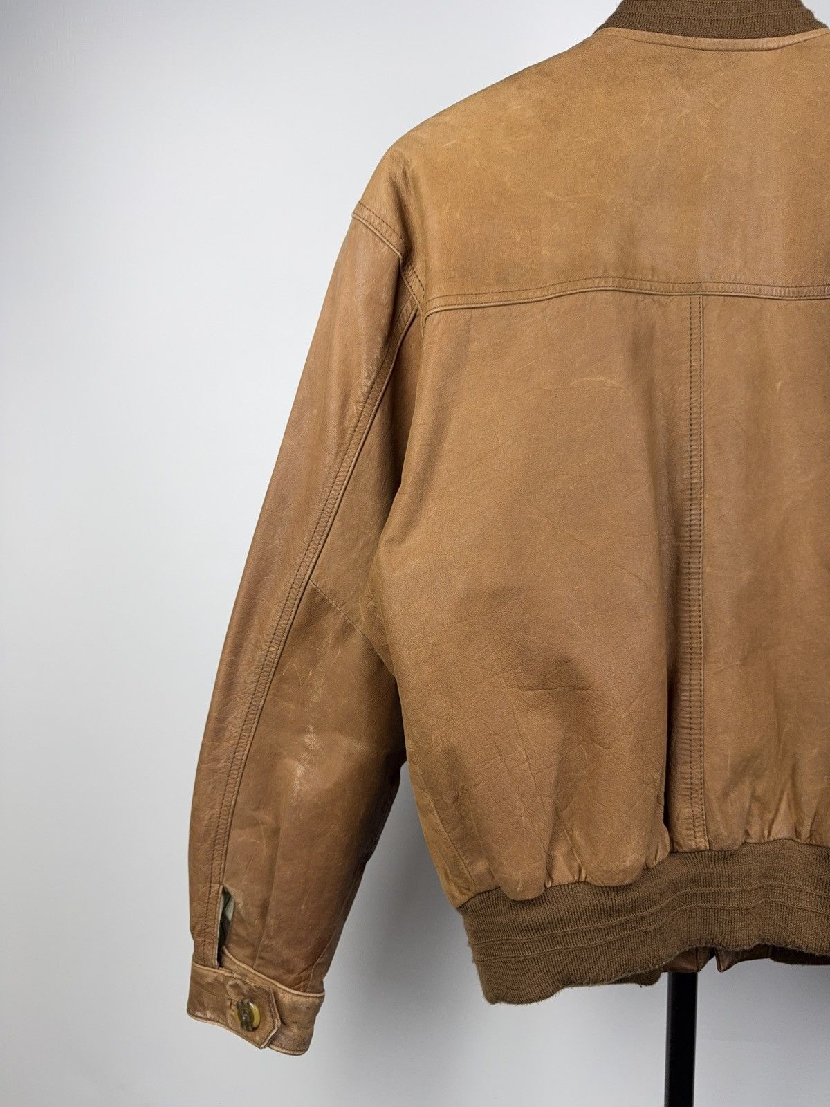 Japanese Brand Vintage 90s Retro Avant Garde Biker Leather Bomber Jacket Size US S / EU 44-46 / 1 - 11 Thumbnail