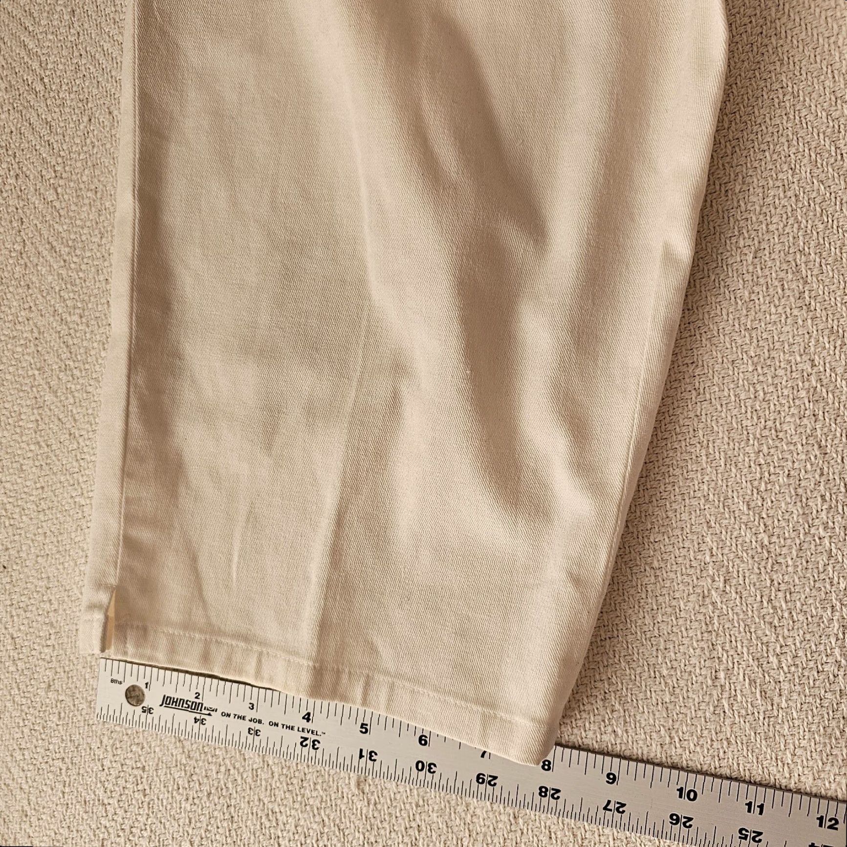Talbots Talbots Women Capri Crop Linen Blend Pants 14P Petites Ivory Cream Straight Leg 18.5in Inseam | Linen Pants | Casual Travel Size 36" / US 14 / IT 50 - 6 Thumbnail