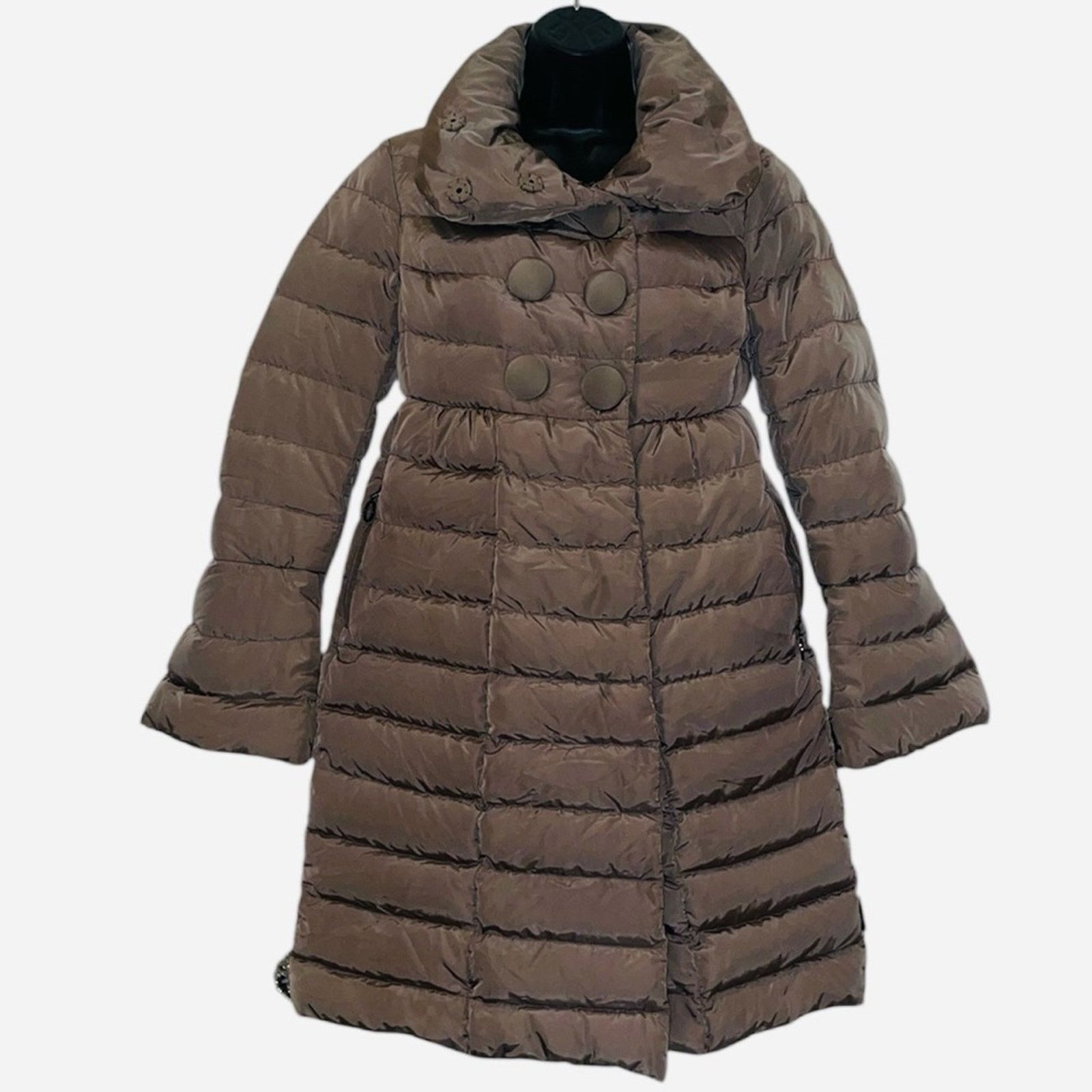 Moncler Moncler Johanna Long Down Puffer Coat Taupe 1 Size S / US 4 / IT 40 - 4 Thumbnail