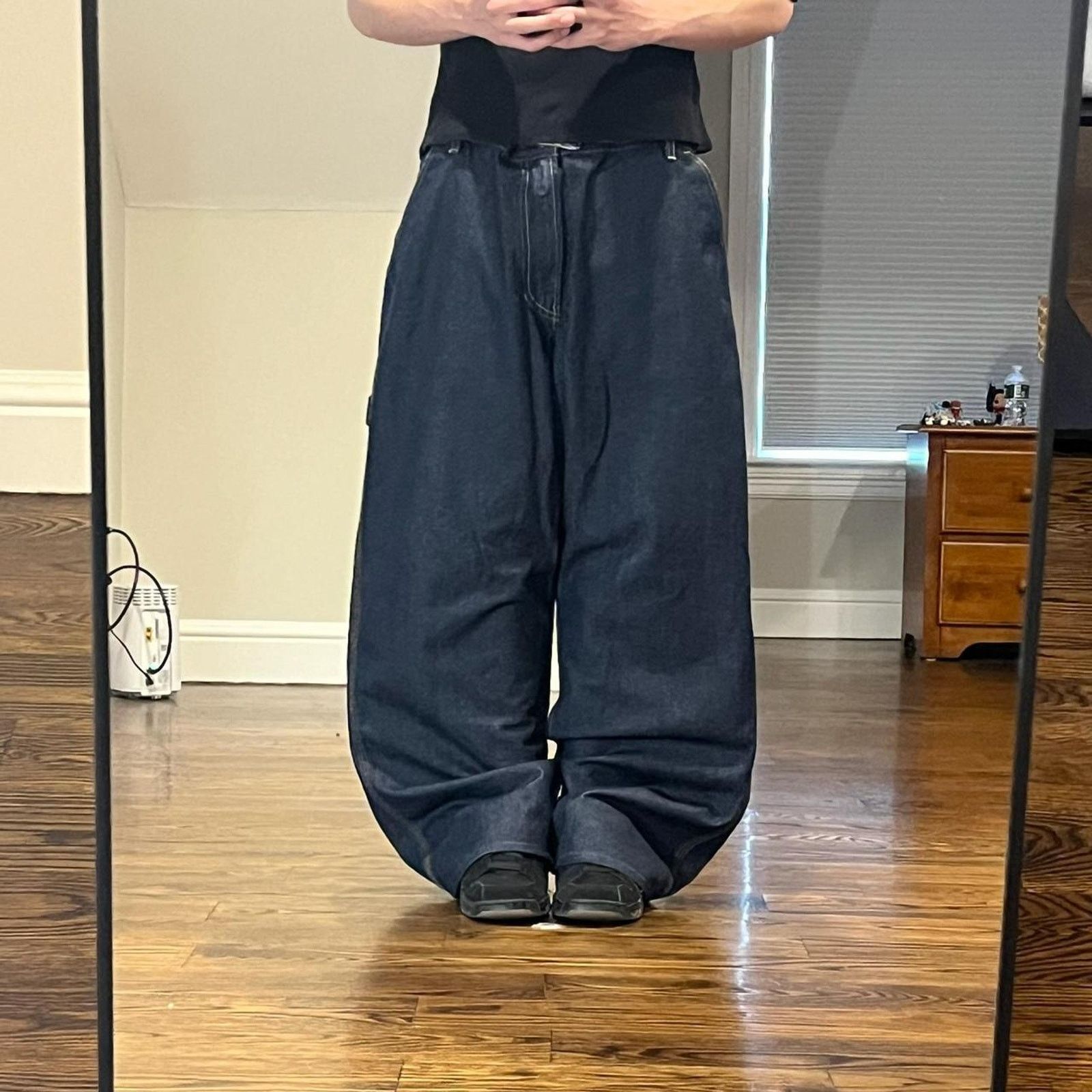 image of Jnco x Tommy Hilfiger 2000S Vintage Baggy Wide Leg Darkwash Tommy Hilfiger Je in Blue (Size 36)