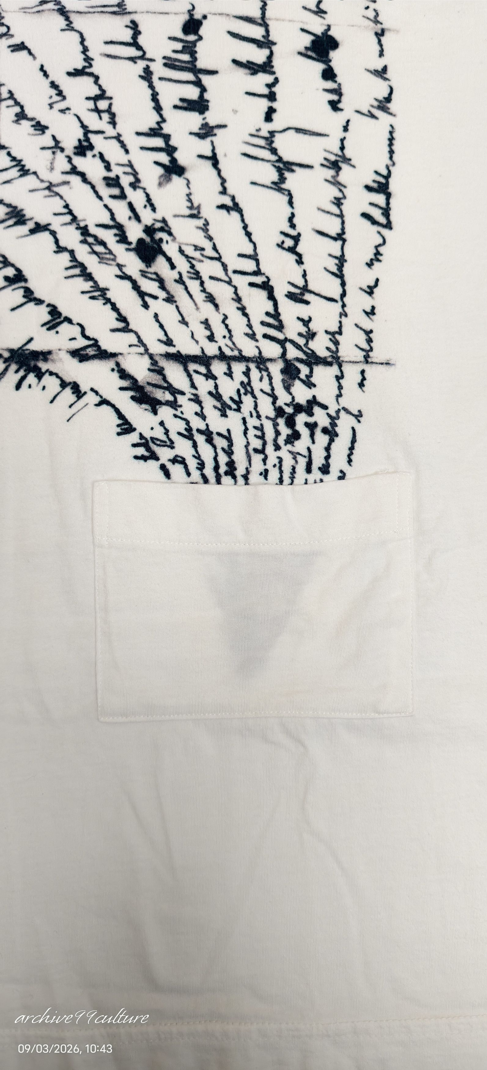 Issey Miyake ISSEY MIYAKE "Handwritten Script" Graphic Pocket Tee Archive Size US M / EU 48-50 / 2 - 7 Thumbnail