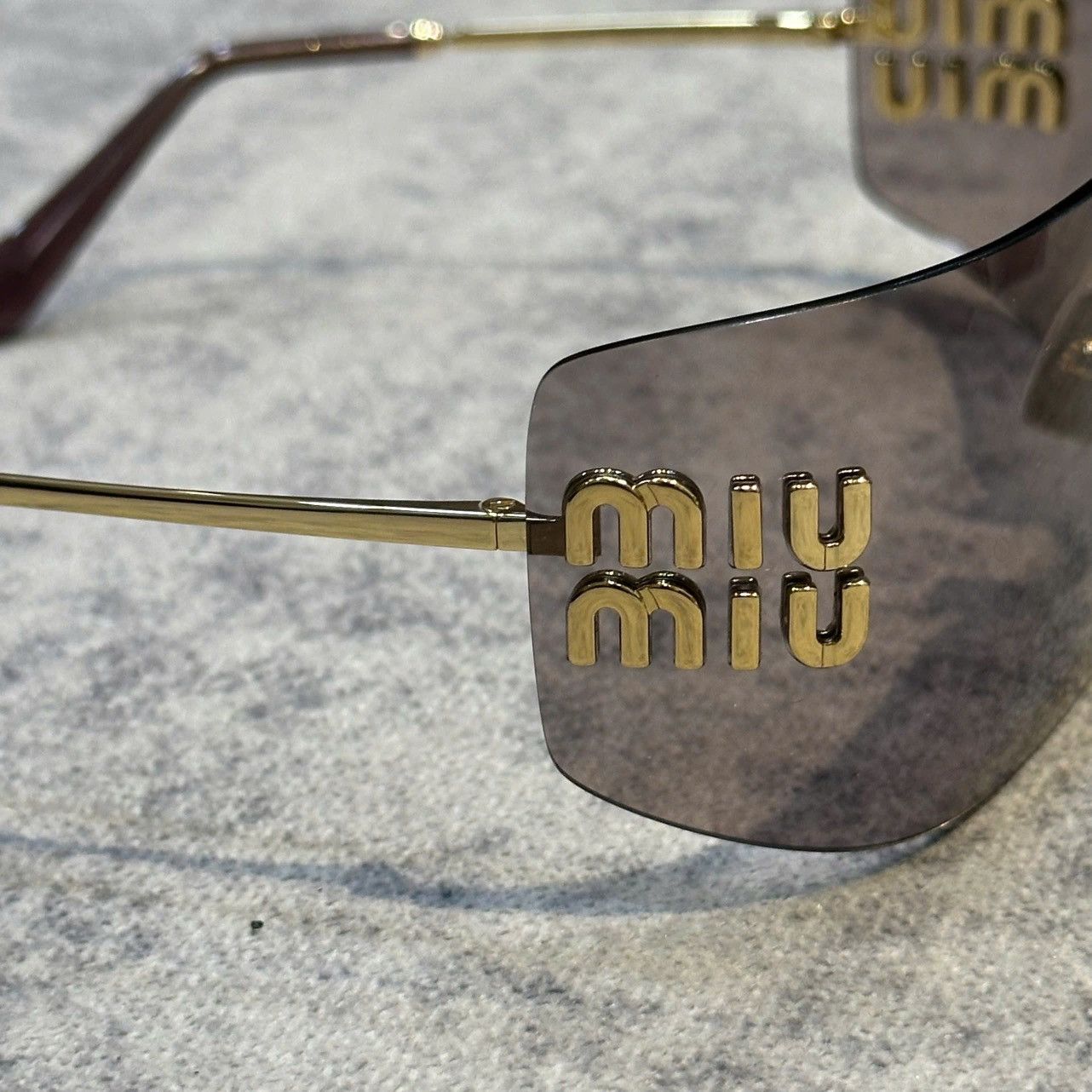 Miu Miu MIU MIU MU 54YS 5AK06I Sunglasses GOLD Size ONE SIZE - 4 Thumbnail