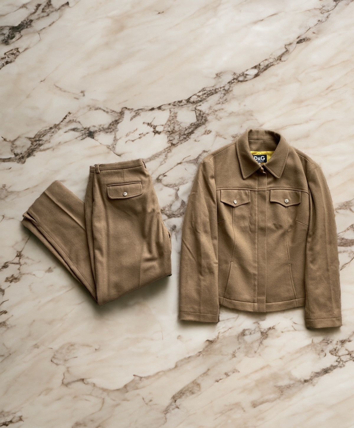 Dolce & Gabbana Vintage Dolce & Gabbana Brown Wool Suit Jacket Bomber Pants Size M / US 6-8 / IT 42-44 - 1 Thumbnail
