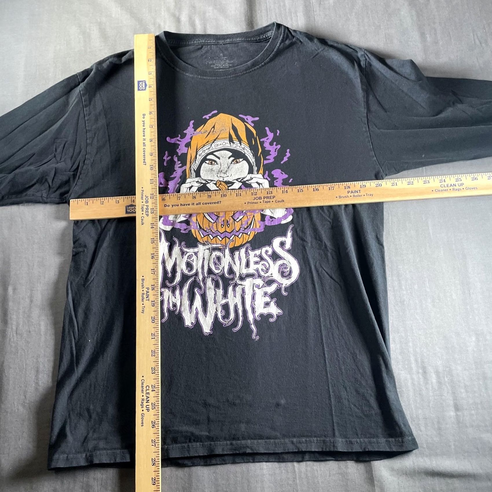 Vintage Motionless In White Shirt Mens Large Black Long Sleeve Band Graphic Pumpkin Size US L / EU 52-54 / 3 - 5 Thumbnail