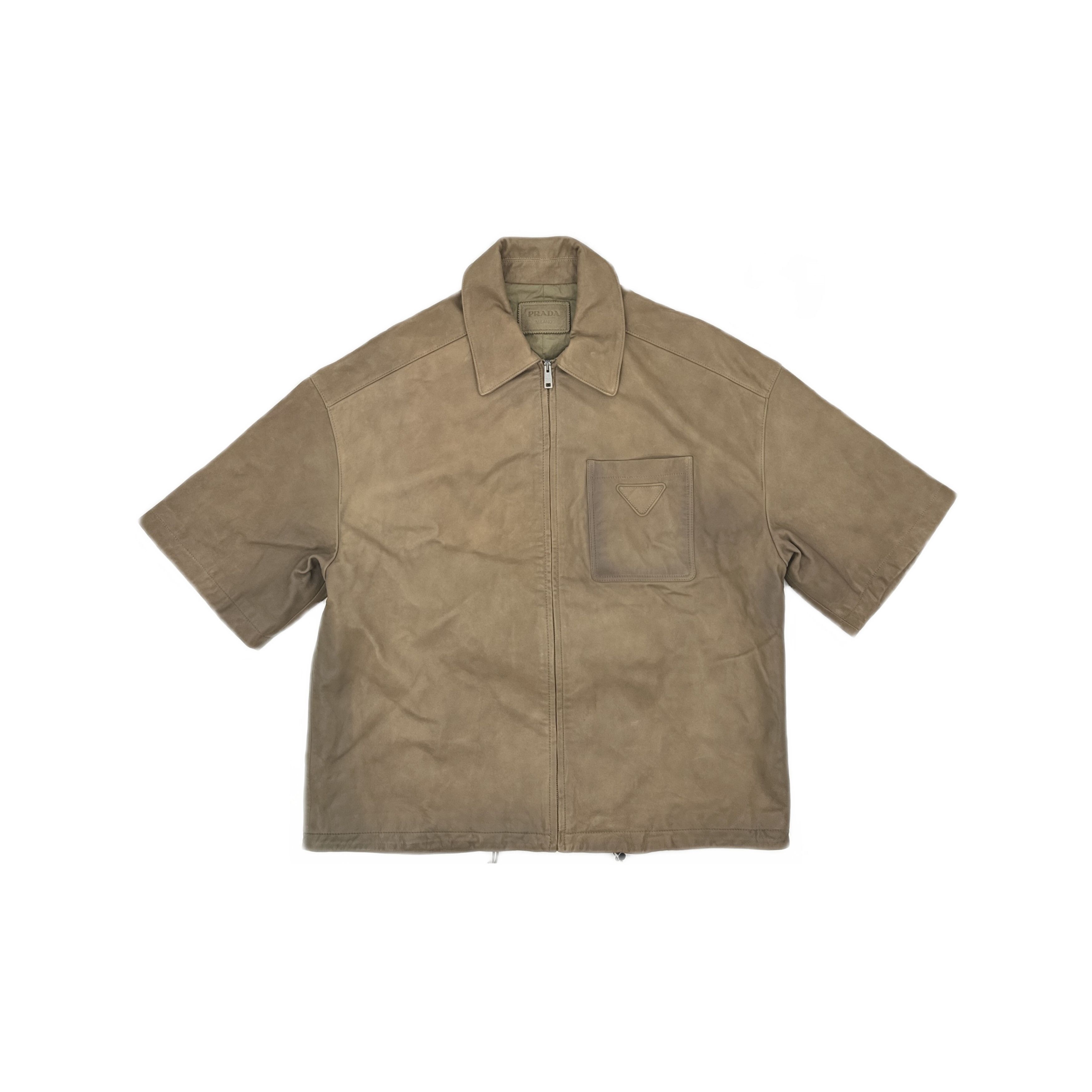 Prada Prada Nappa Leather Short Sleeve Zip Jacket Size 48 Size US M / EU 48-50 / 2 - 1 Thumbnail