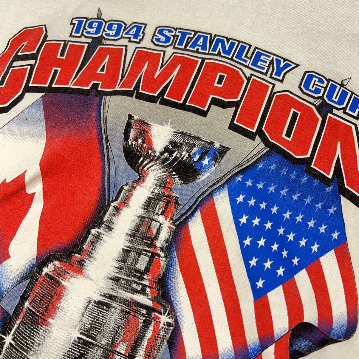 NHL × Starter × Vintage VTG NY Rangers Tee Shirt White Stanley Cup Champions NHL 90s Size US XL / EU 56 / 4 - 5 Thumbnail