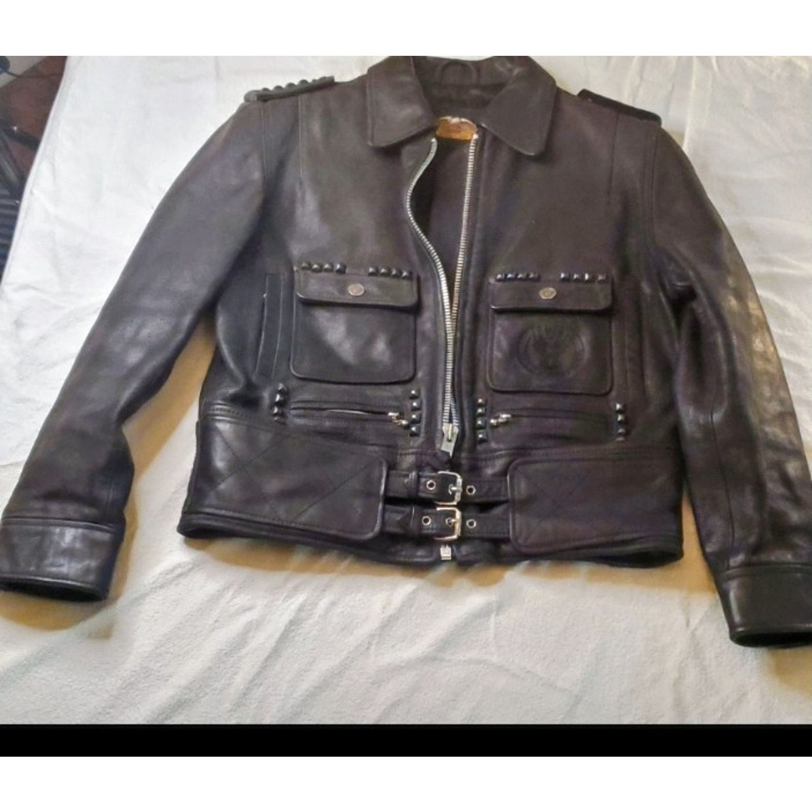 Harley Davidson Harley Davidson Women’s Large Leather Motorcycle Jacket vtg Size L / US 10 / IT 46 - 16 Thumbnail